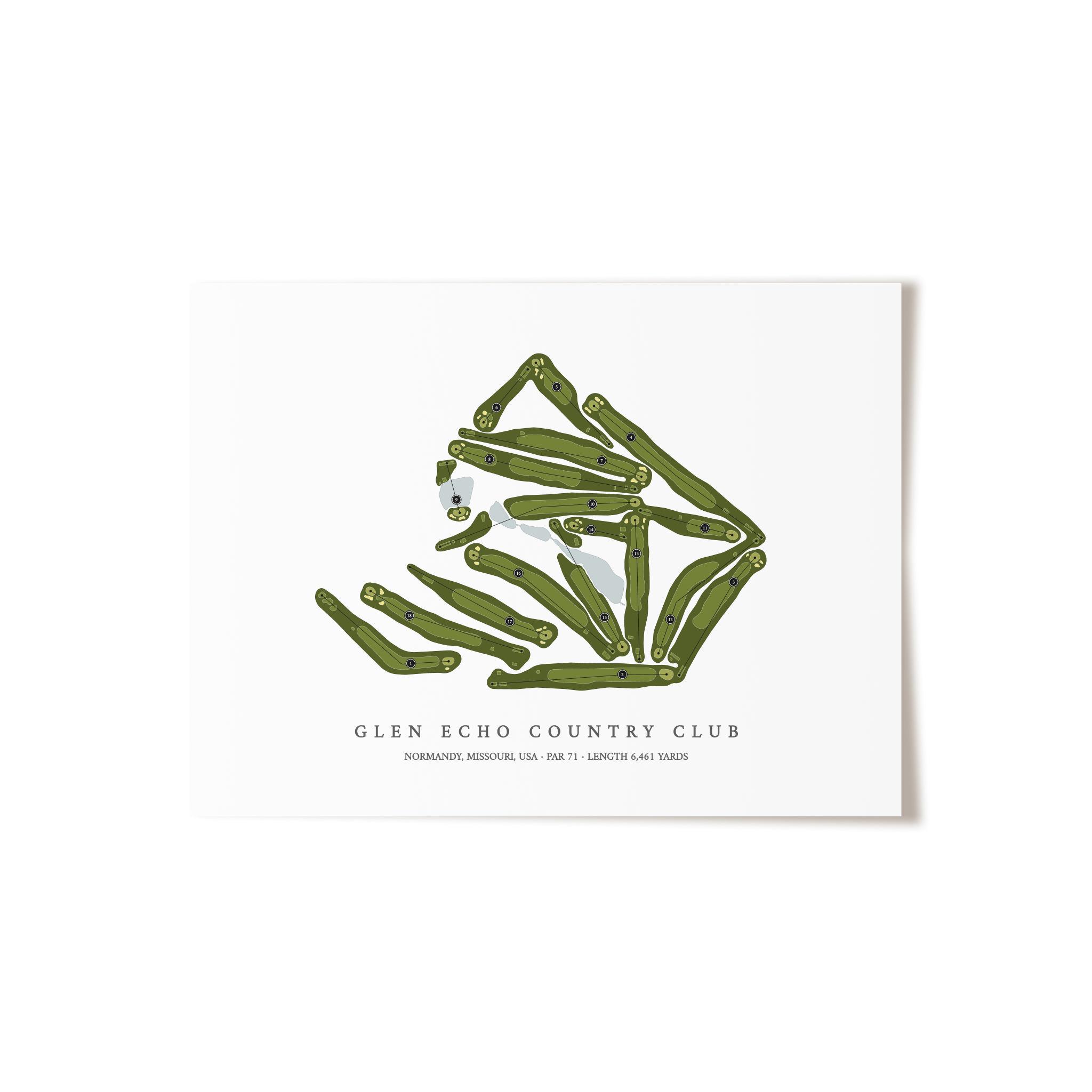 Glen Echo Country Club | Golf Course Map | Unframed