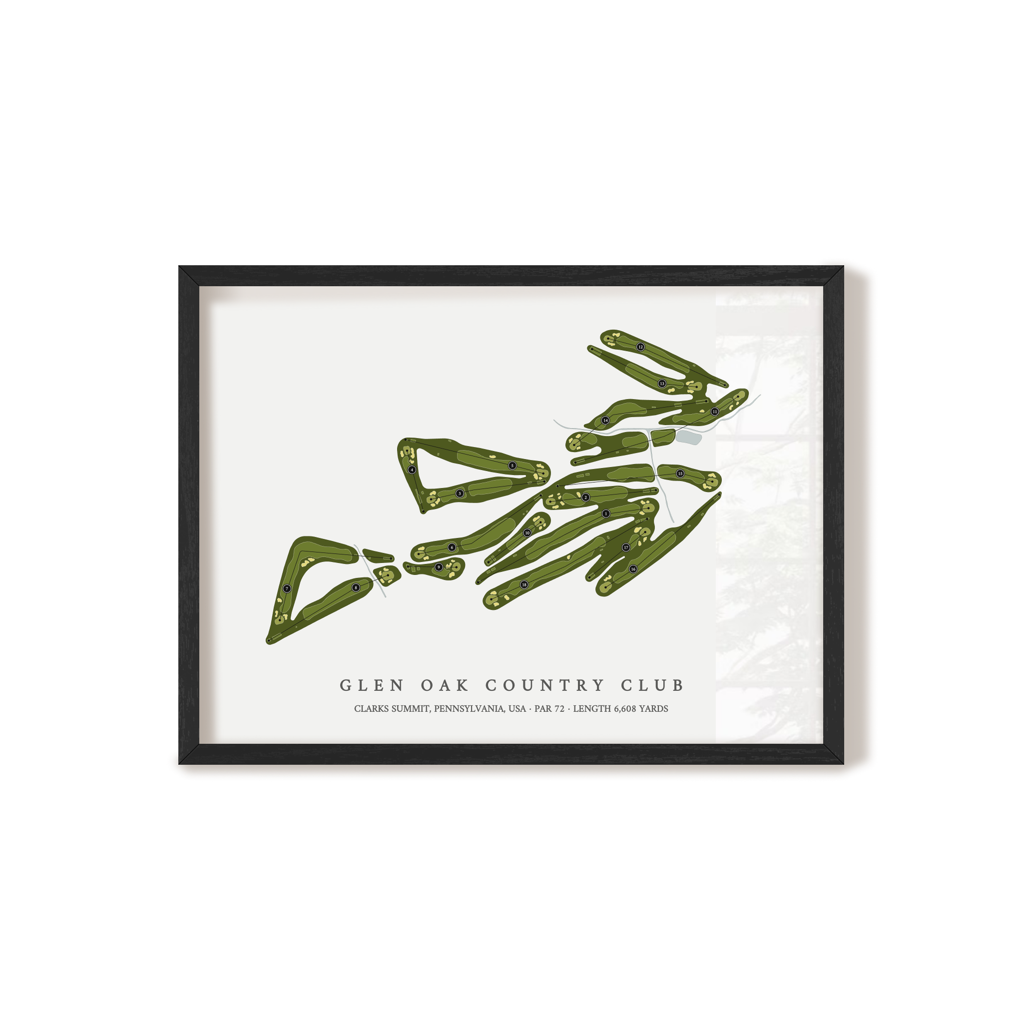 Glen Oak Country Club | Golf Course Print | Black Frame