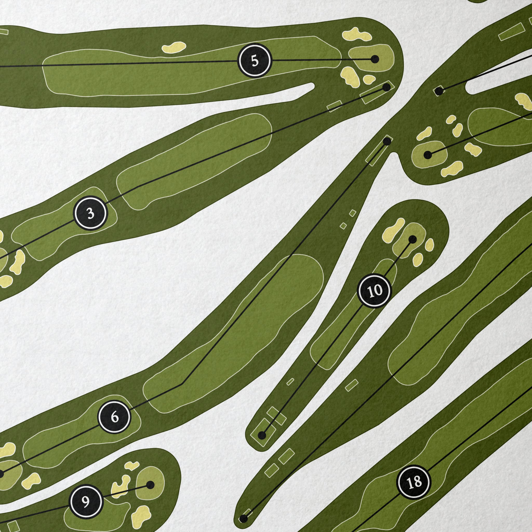 Glen Oak Country Club | Golf Course Print | Close Up