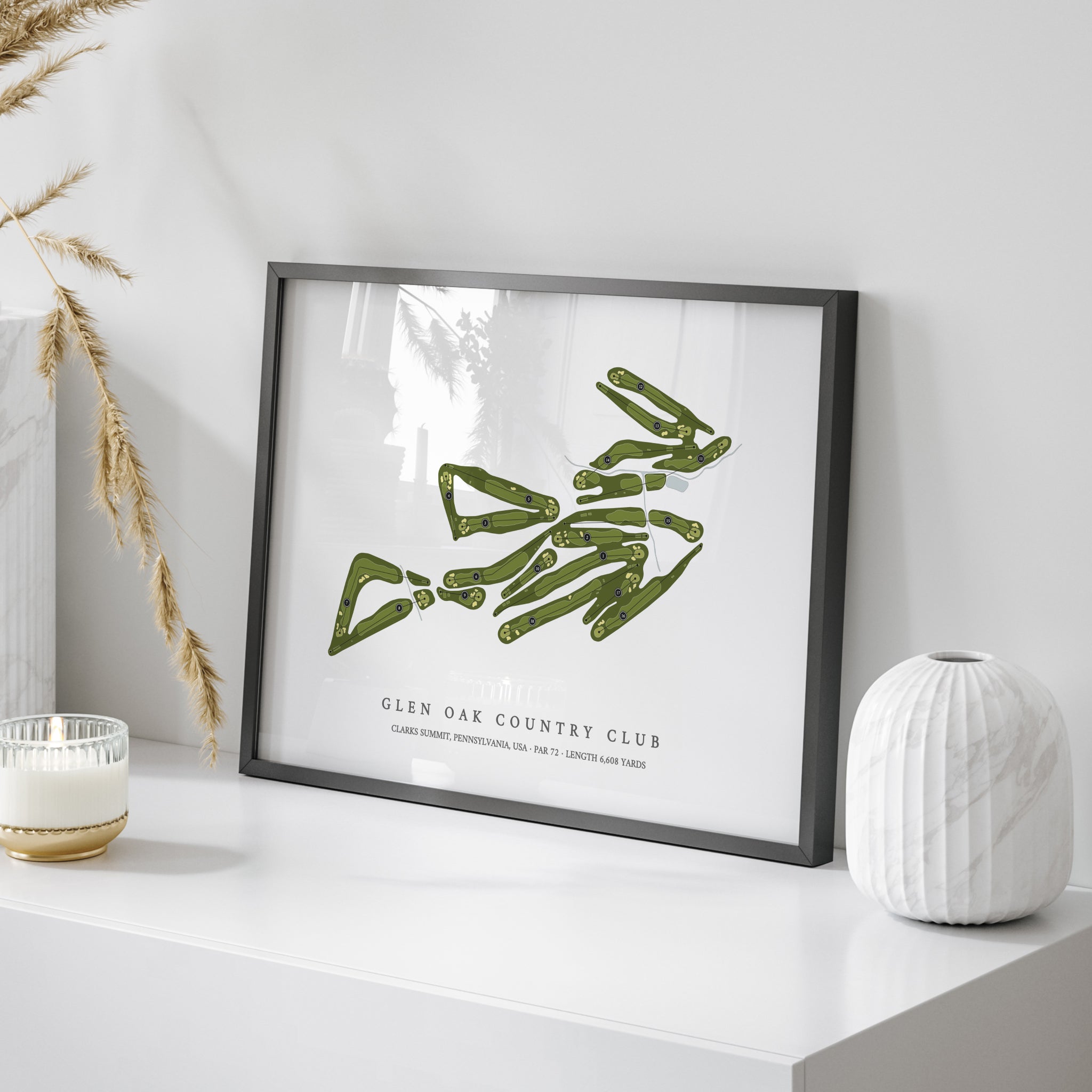 Glen Oak Country Club | Golf Course Print | On Table