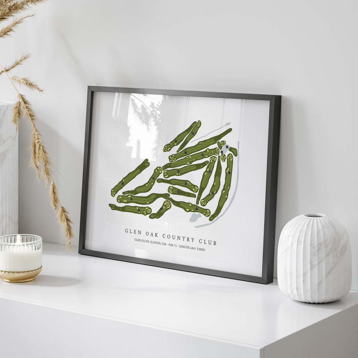 Glen Oak Country Club | Golf Course Print | On Table