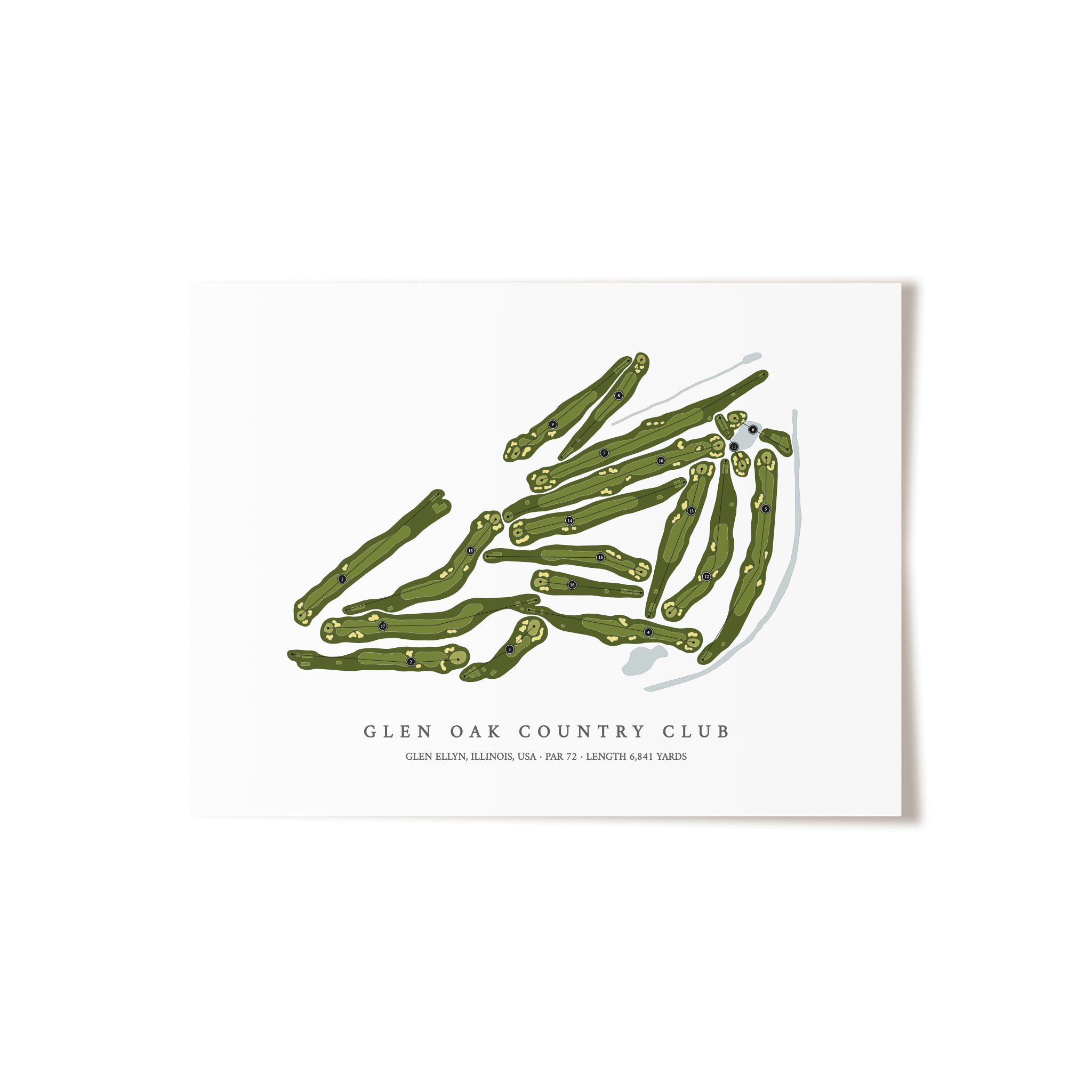 Glen Oak Country Club | Golf Course Print | Unframed