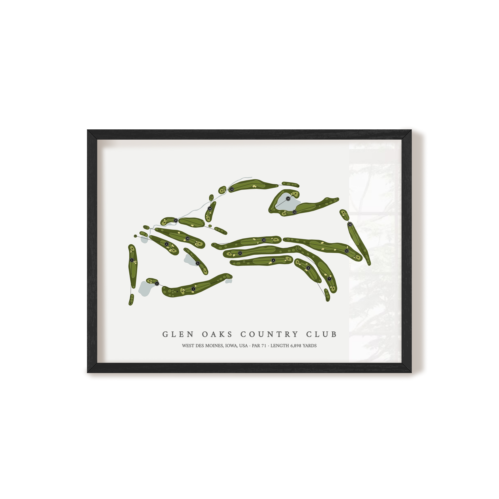 Glen Oaks Country Club | Golf Course Map | Black+Frame