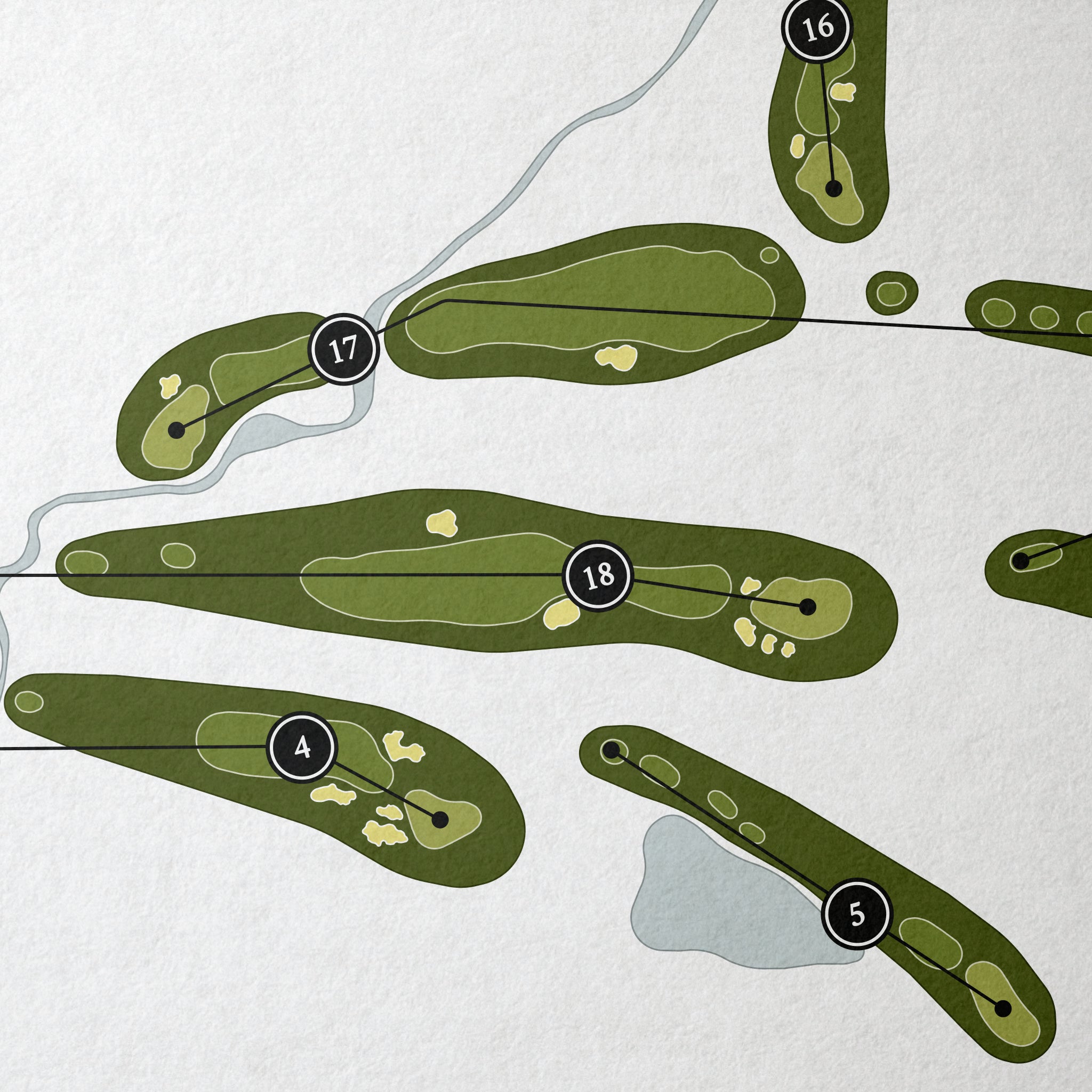 Glen Oaks Country Club | Golf Course Map | Close+Up
