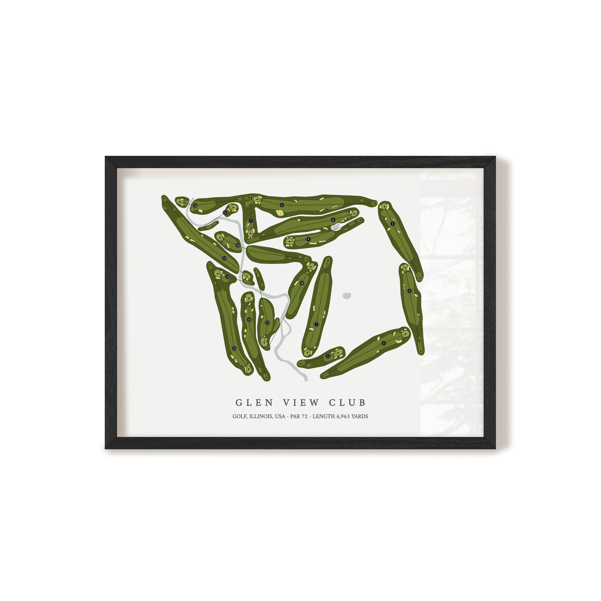 Glen View Club | Golf Course Map | Black Frame