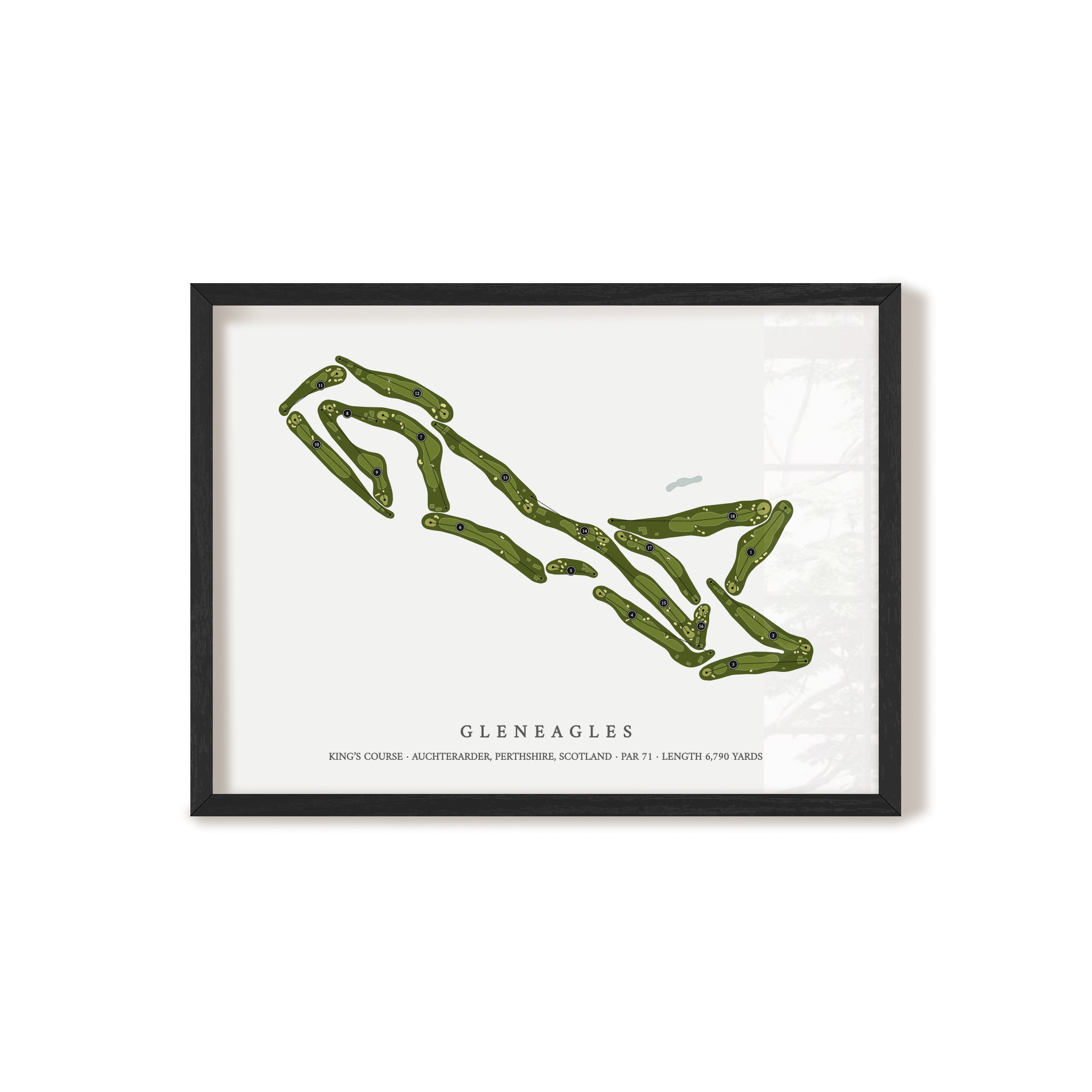 Gleneagles - King's Course | Golf Course Map | Black Frame