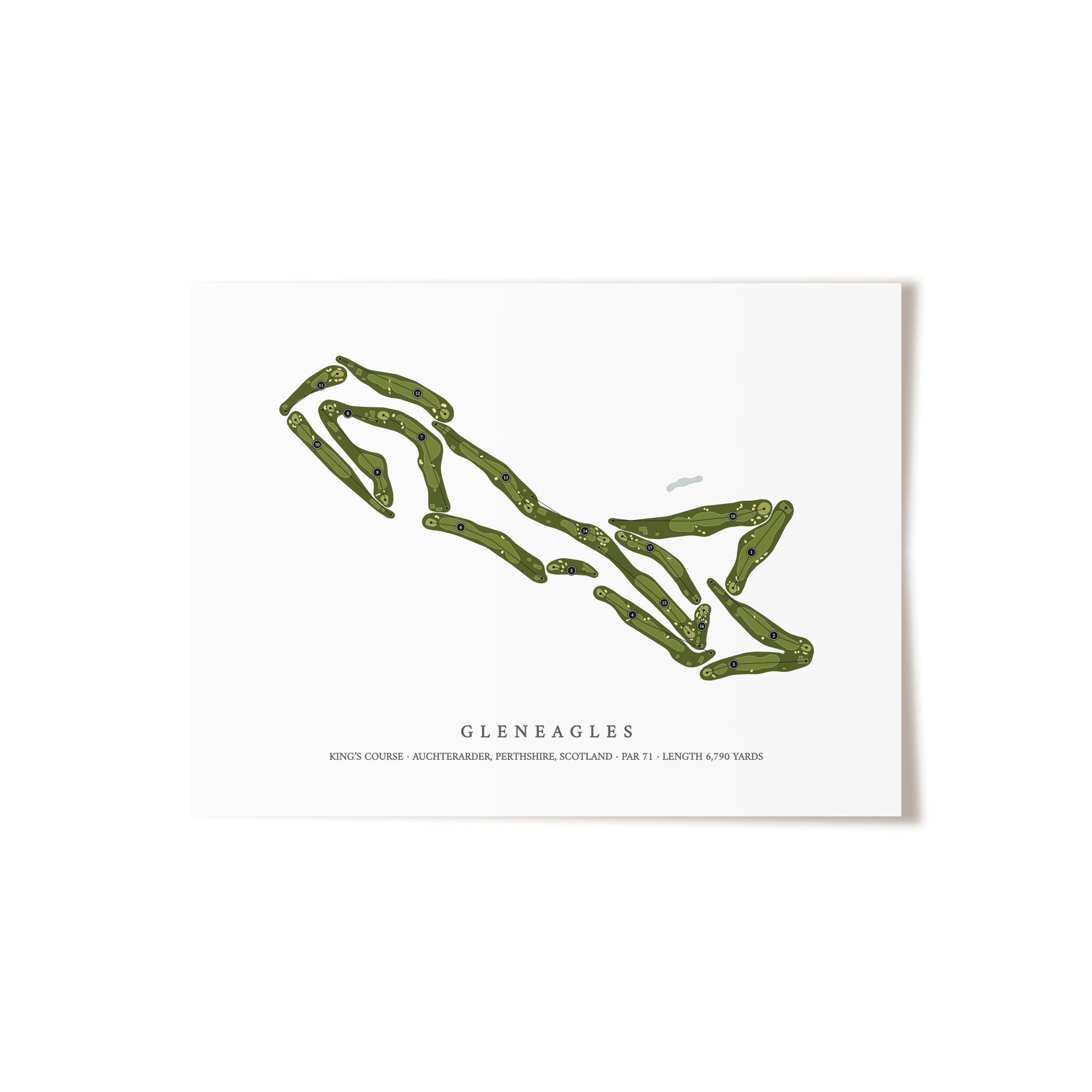 Gleneagles - King's Course | Golf Course Map | Unframed