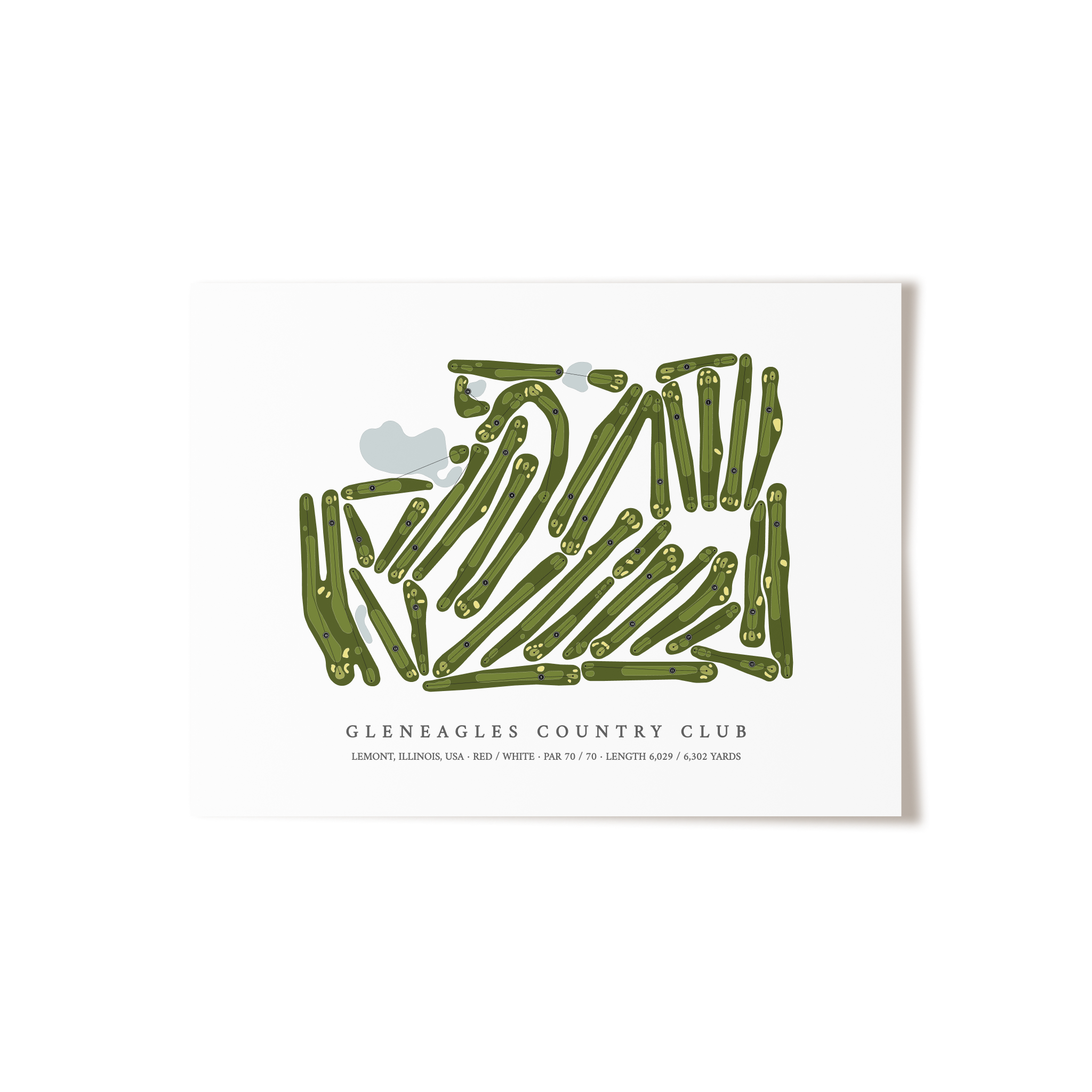 Gleneagles Country Club | Golf Course Map | Unframed