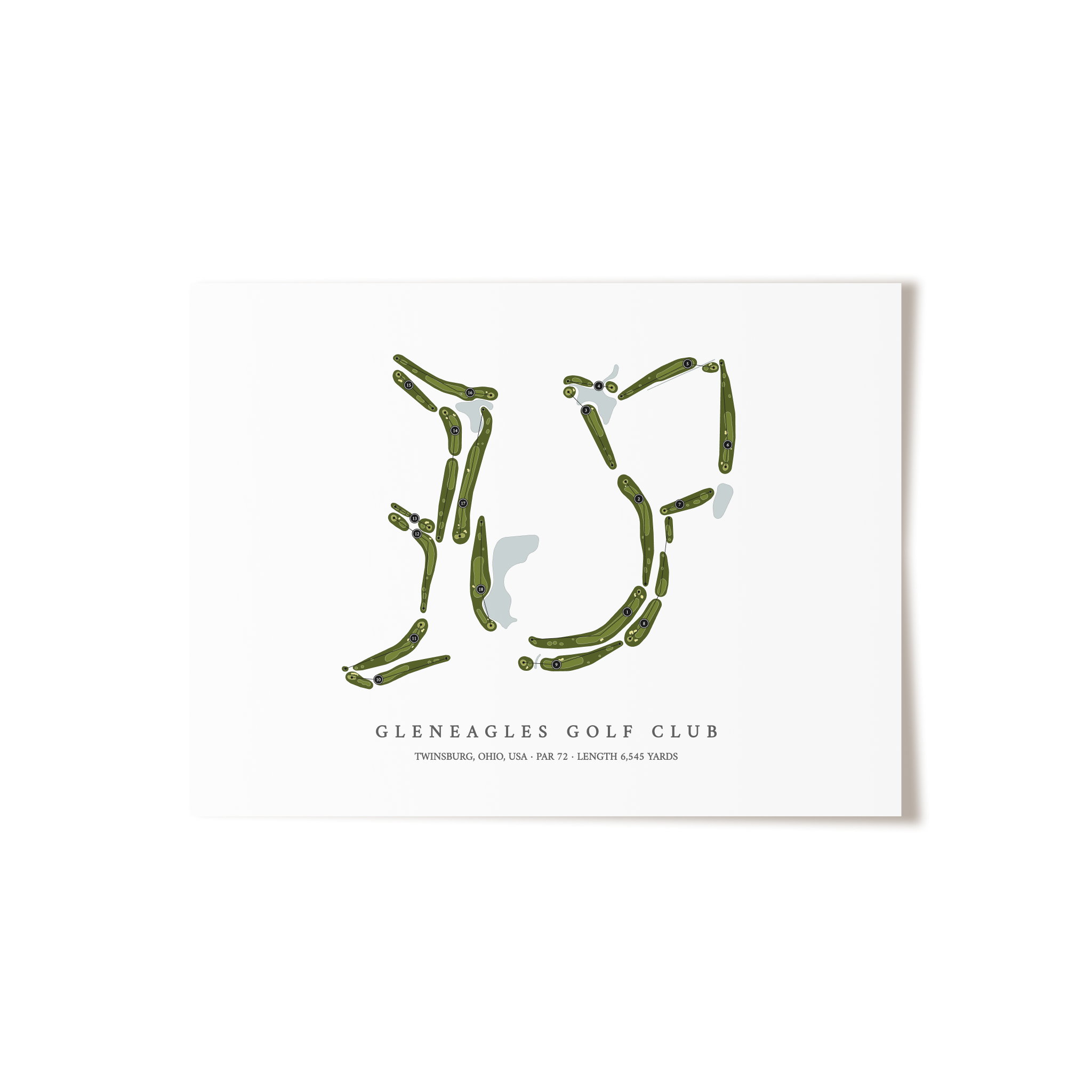 Gleneagles Golf Club | Golf Course Map | Unframed