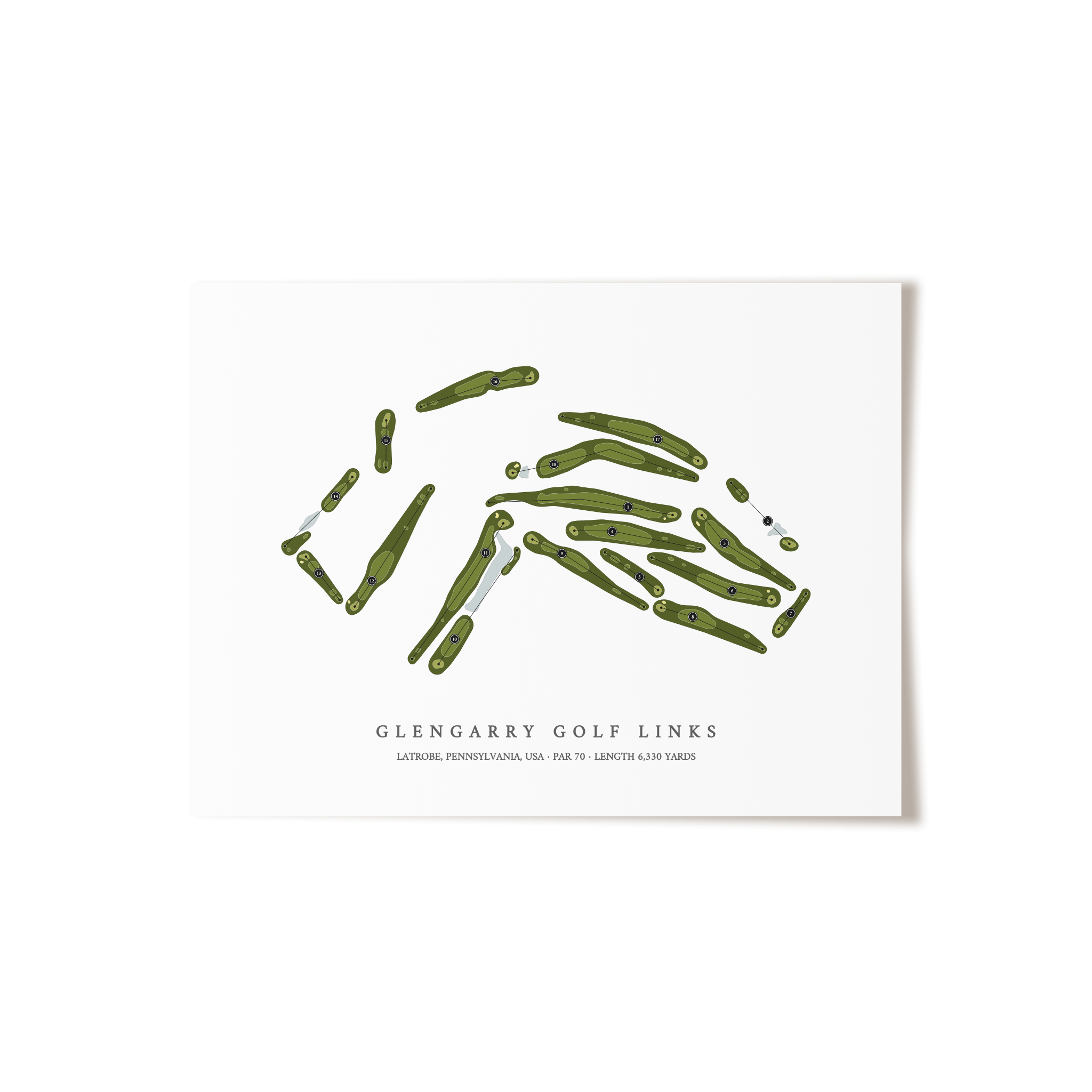 Glengarry Golf Links | Golf Course Map | Unframed