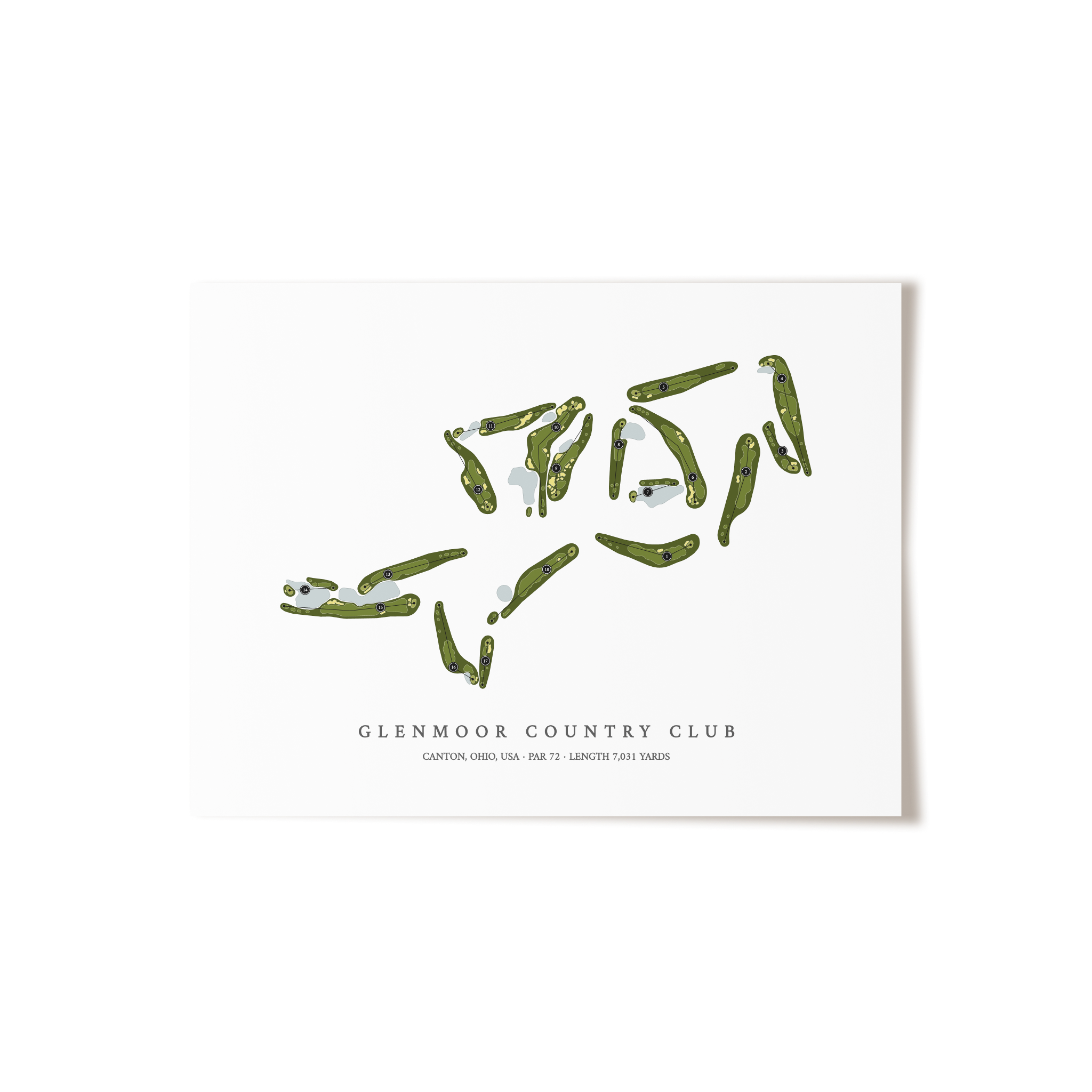 Glenmoor Country Club | Golf Course Map | Unframed