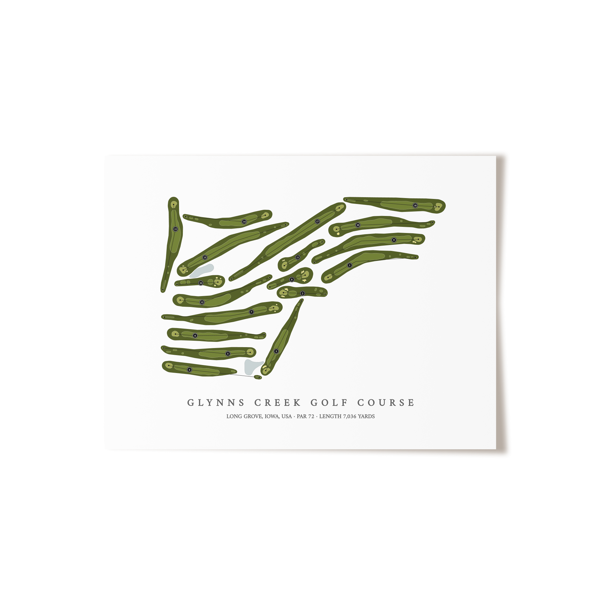 Glynns Creek Golf Course | Golf Course Map | Unframed