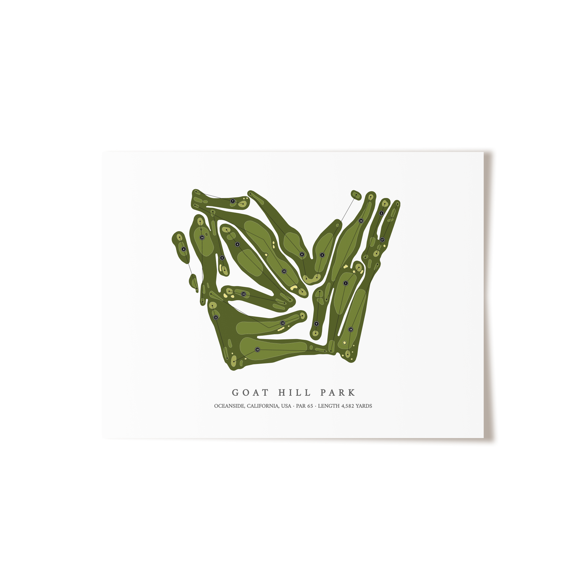 Goat Hill Park | Golf Course Map | Unframed
