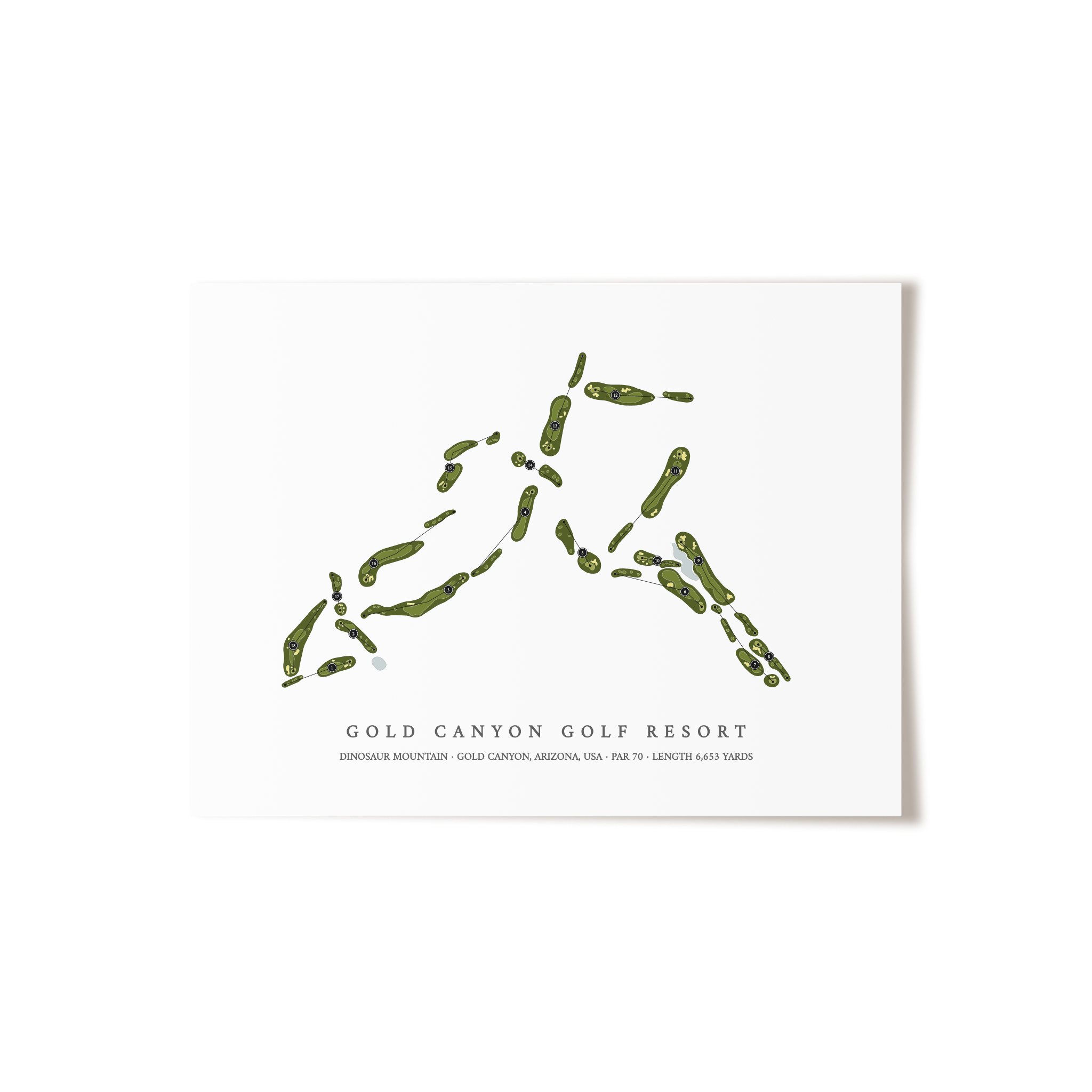 Gold Canyon Golf Resort - Dinosaur Mountain | Golf Course Map | Unframed