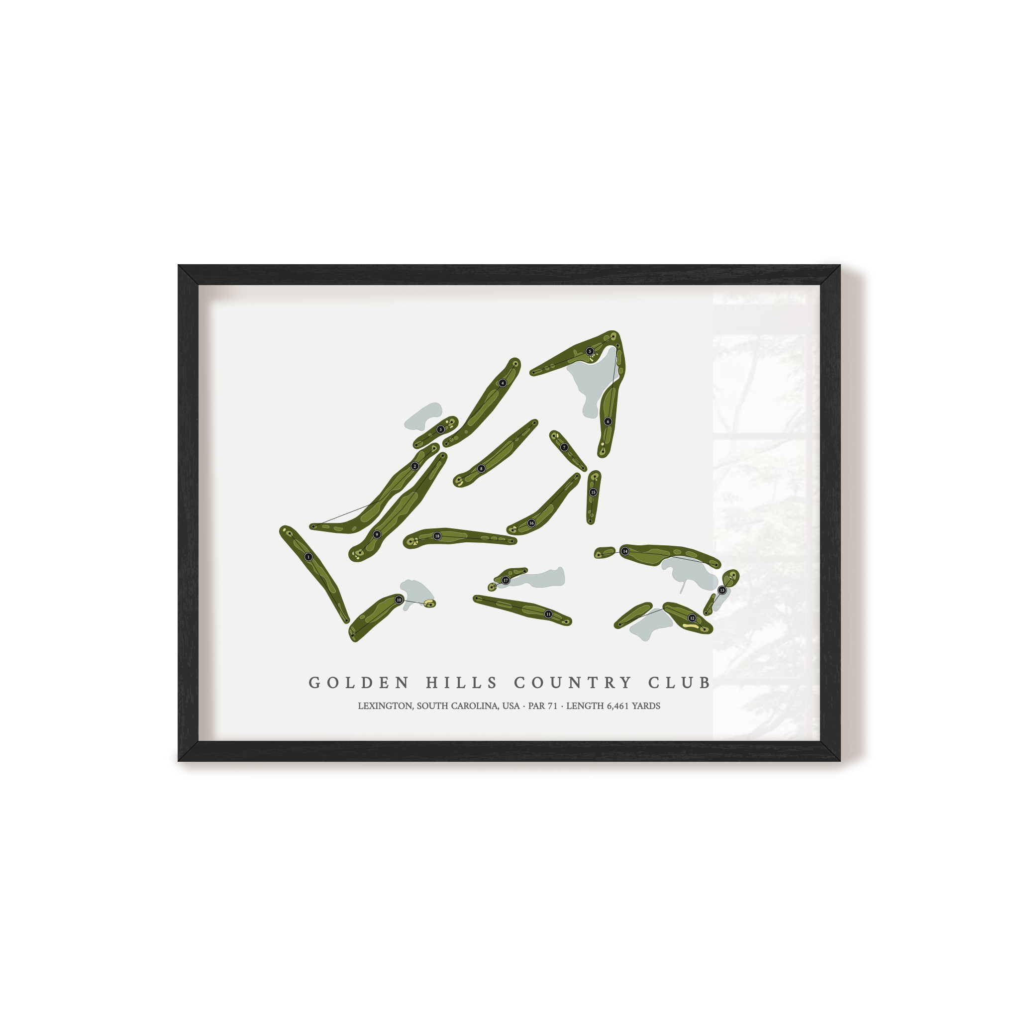 Golden Hills Country Club | Golf Course Map | Black+Frame