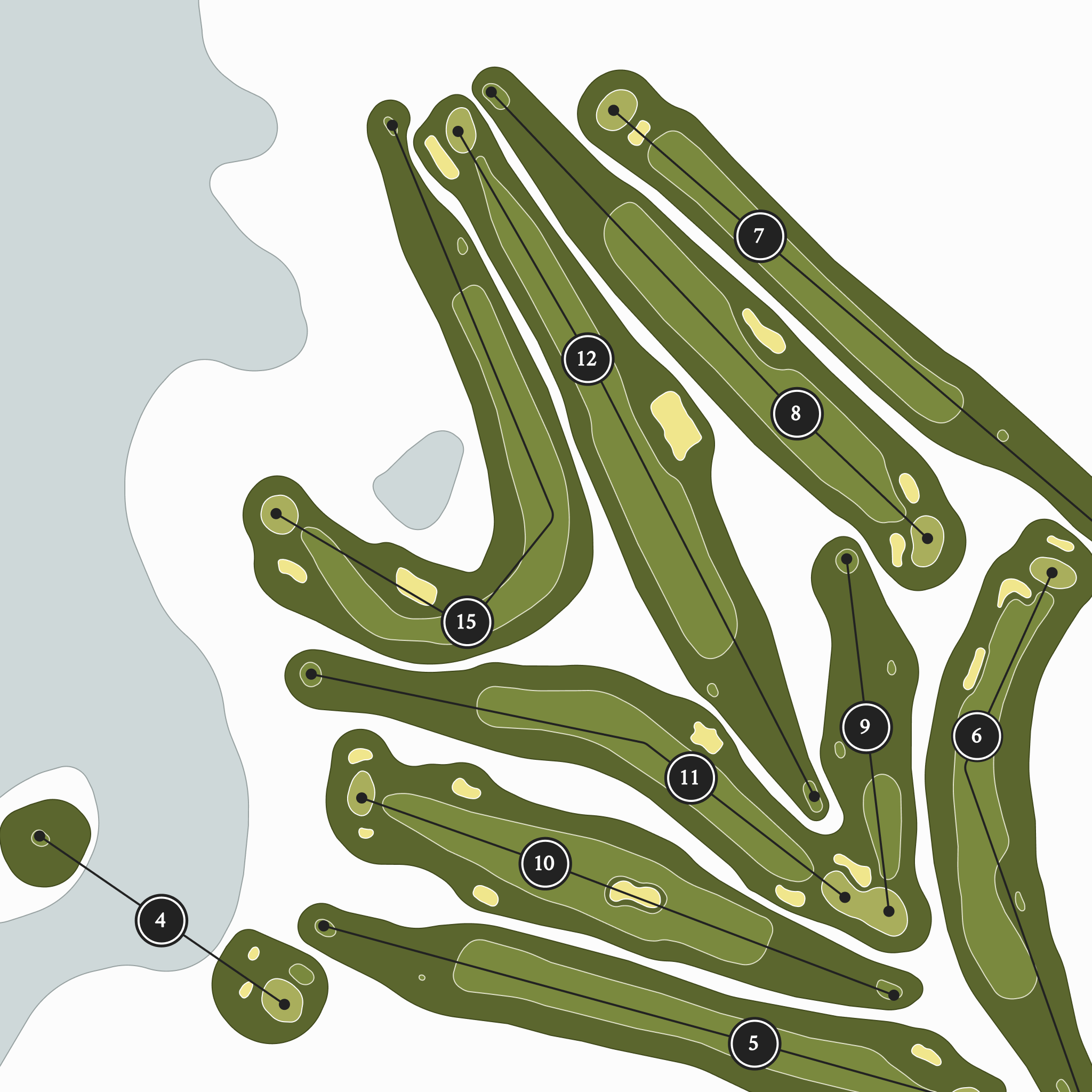 Goldeneye Club | Golf Course Map | Close Up