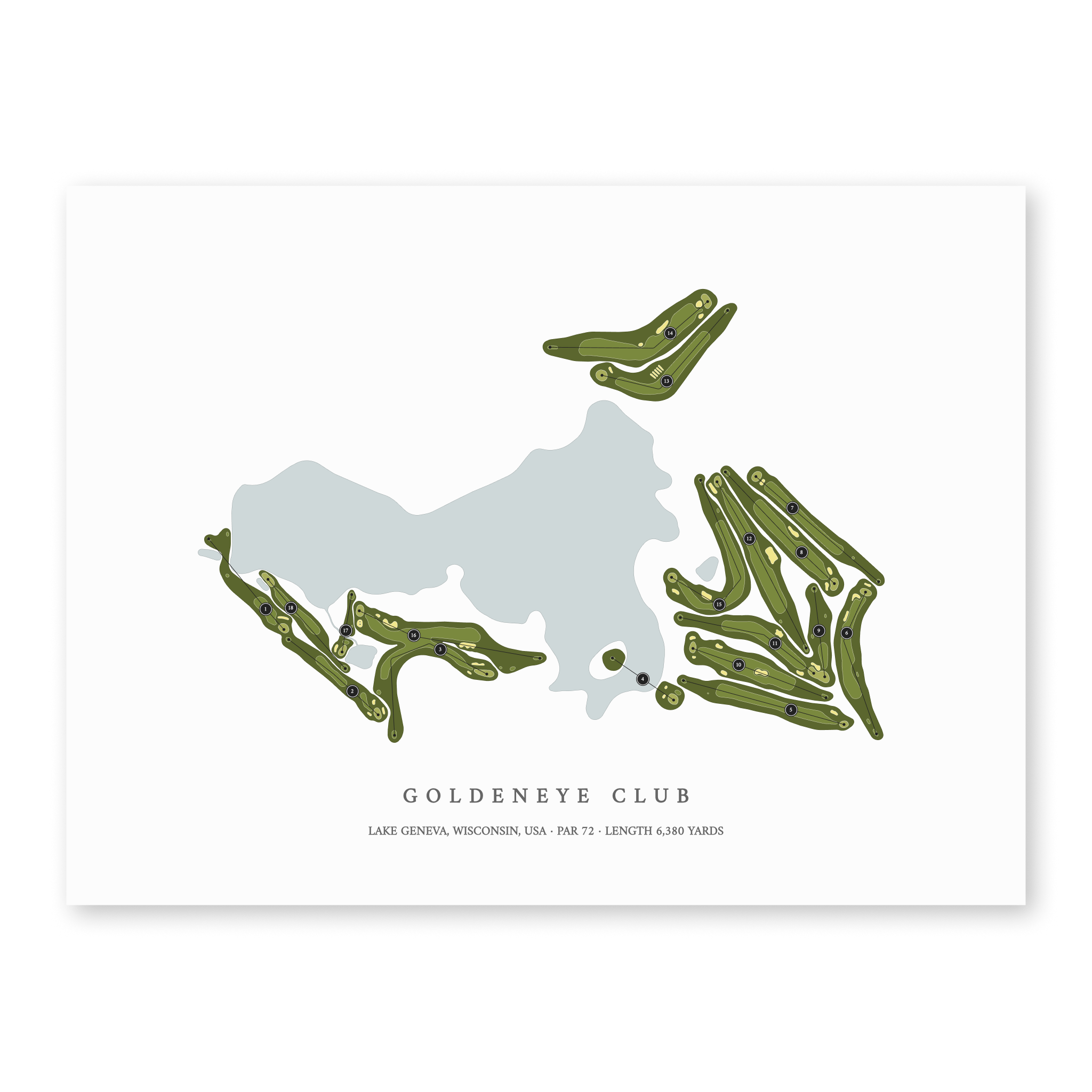 Goldeneye Club | Golf Course Map | Unframed