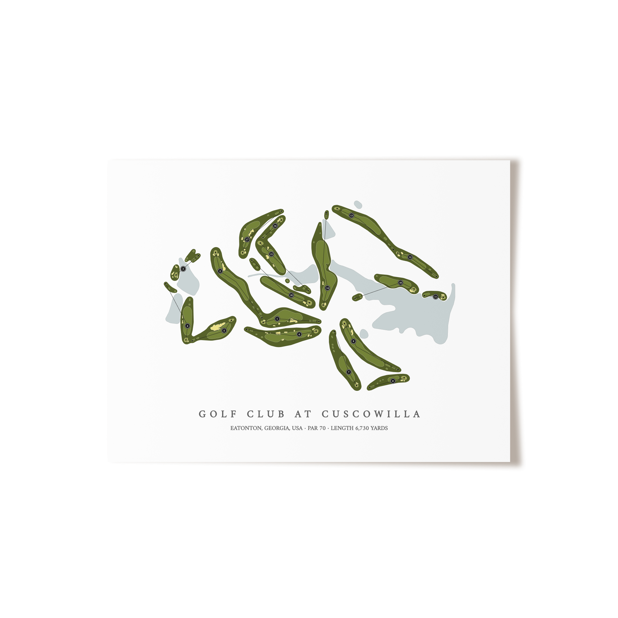 Golf Club at Cuscowilla | Golf Course Map | Unframed