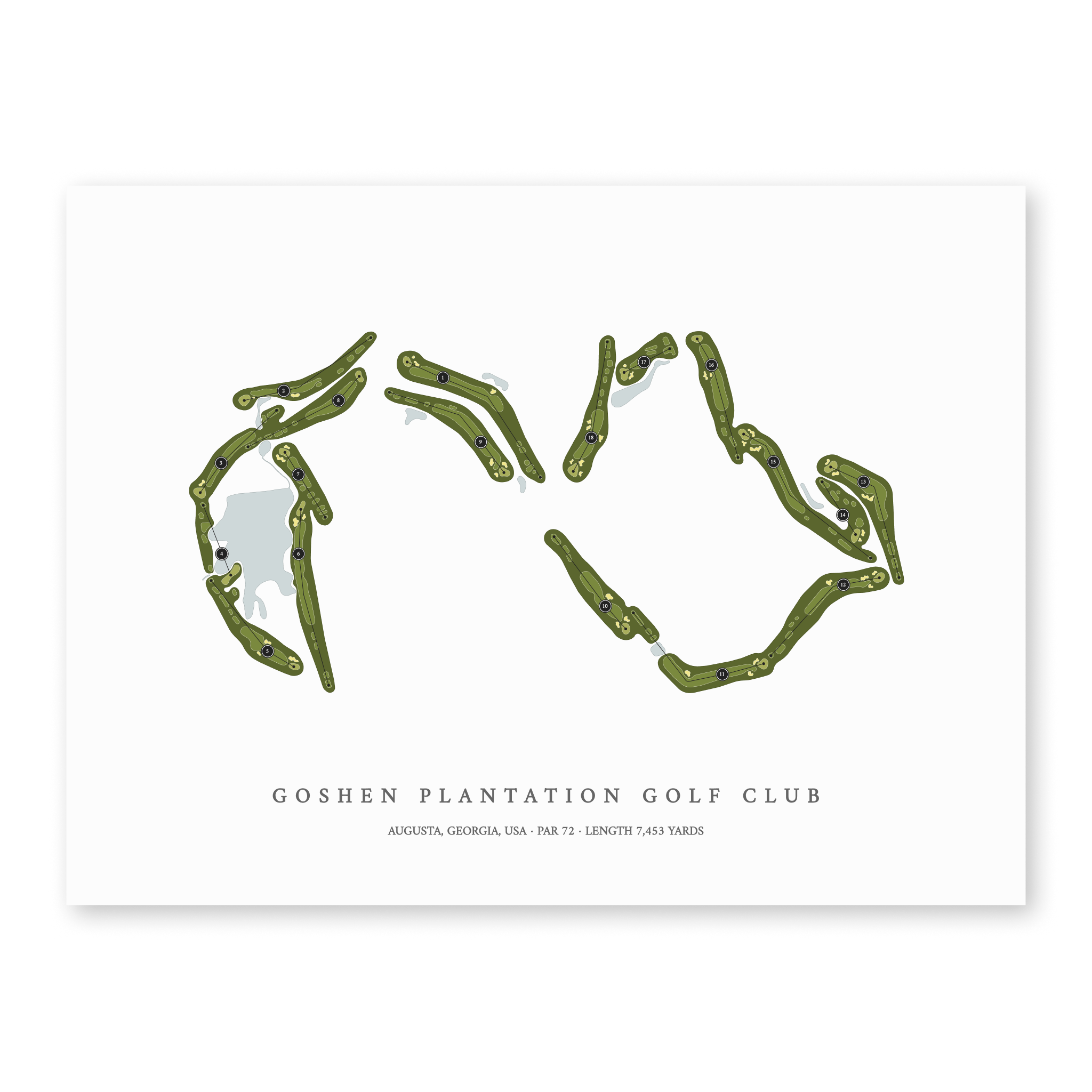 Goshen Plantation Golf Club | Golf Course Map | Unframed