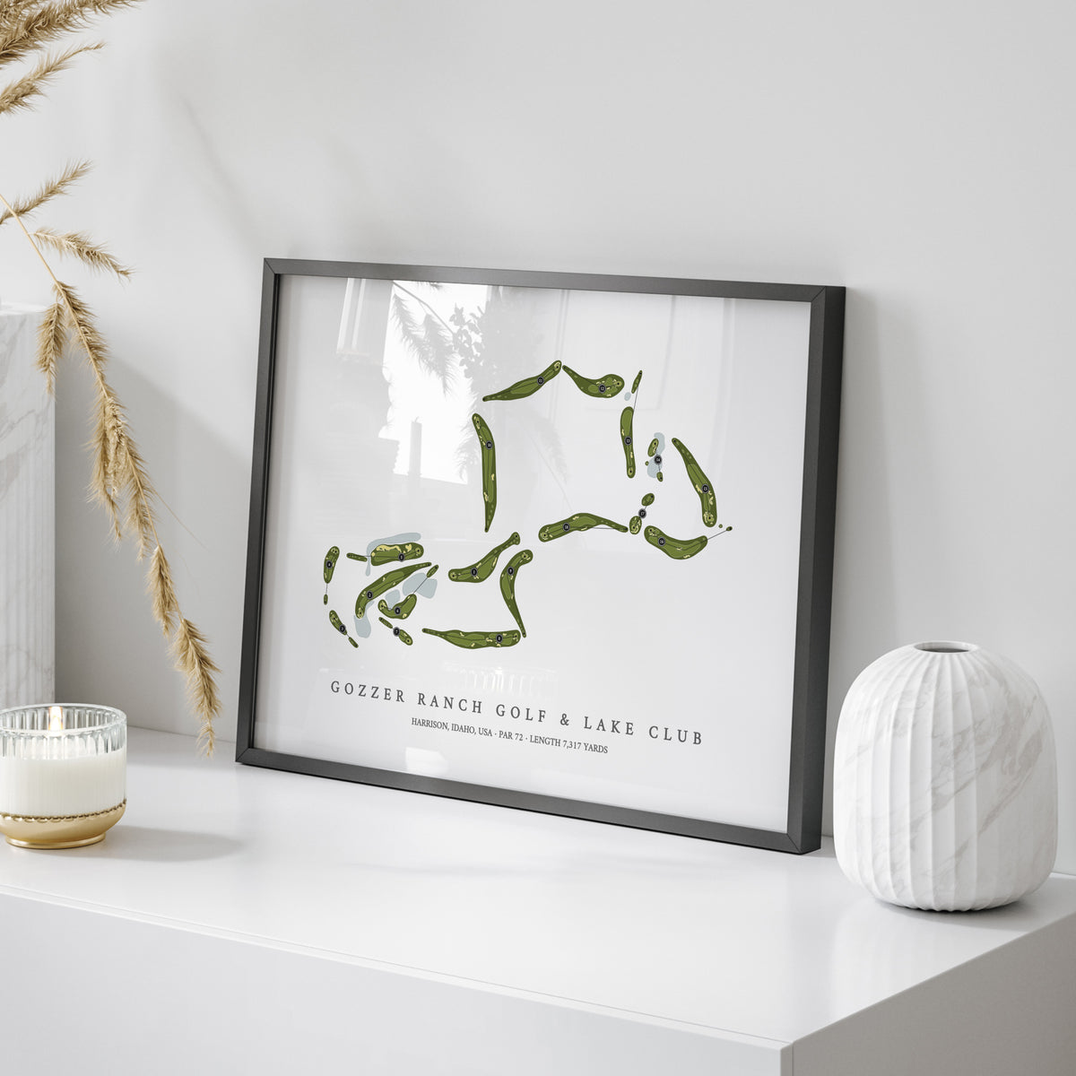 Gozzer Ranch Golf & Lake Club | Golf Course Print | On Table