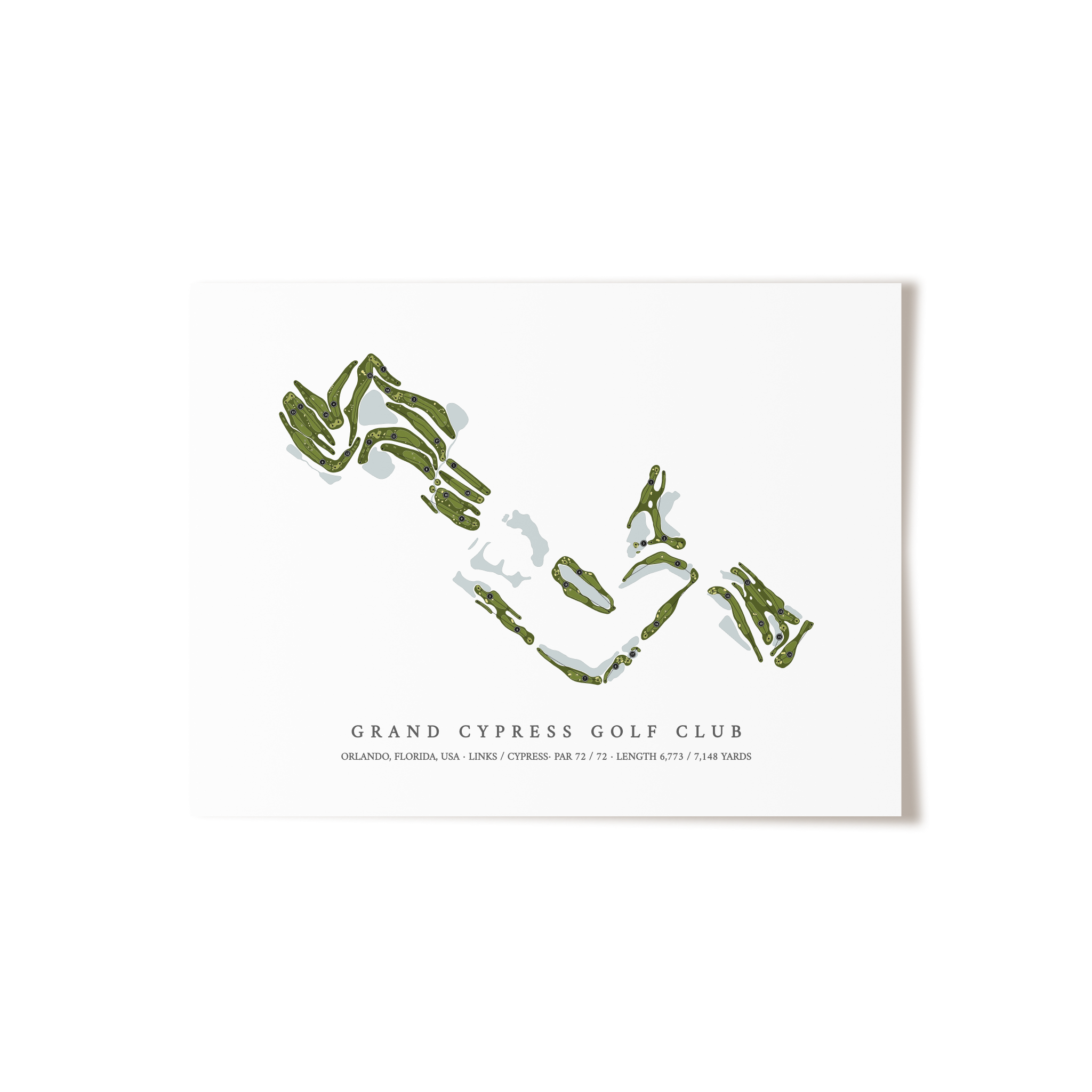 Grand Cypress Golf Club | Golf Course Map | Unframed