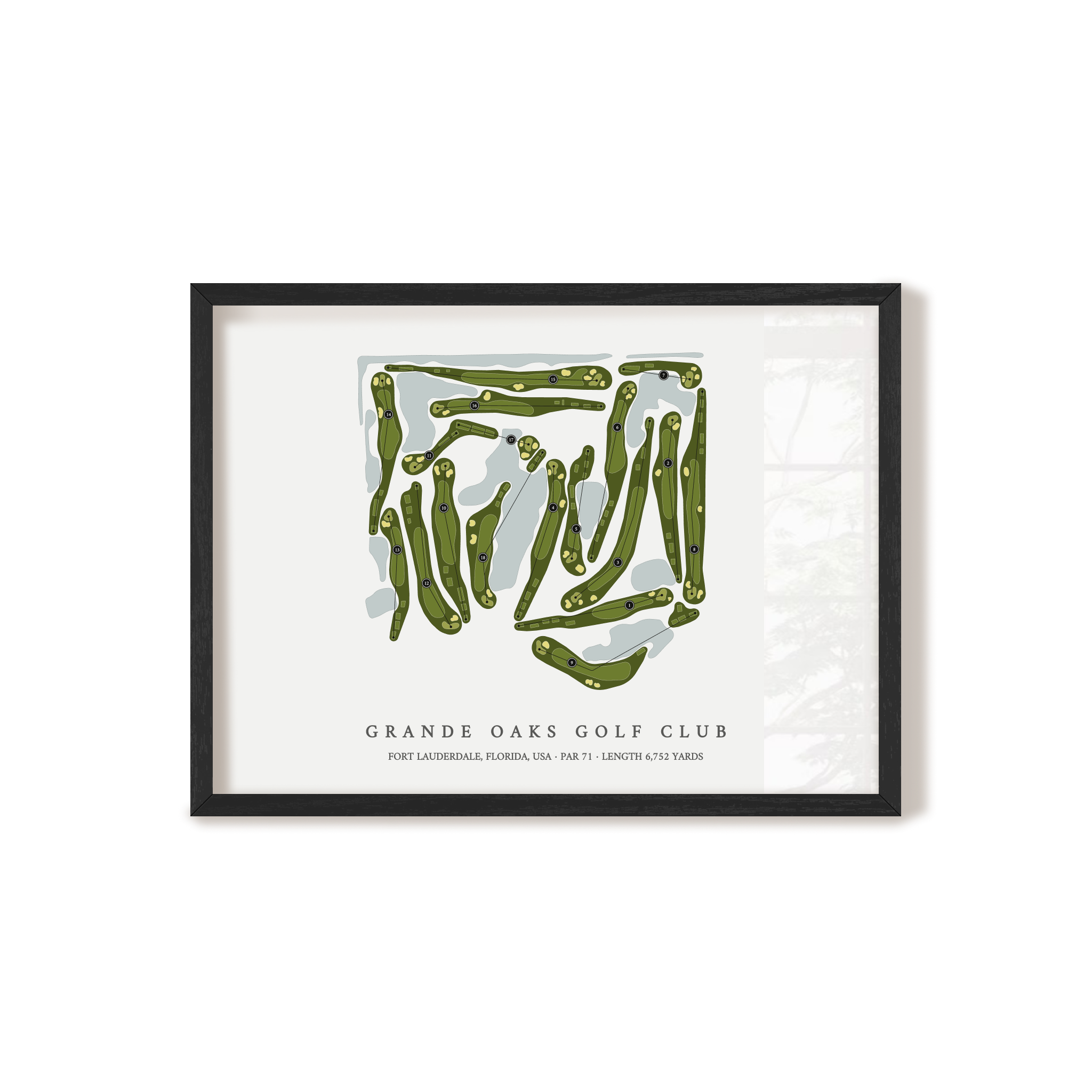 Grande Oaks Golf Club | Golf Course Map | Black Frame
