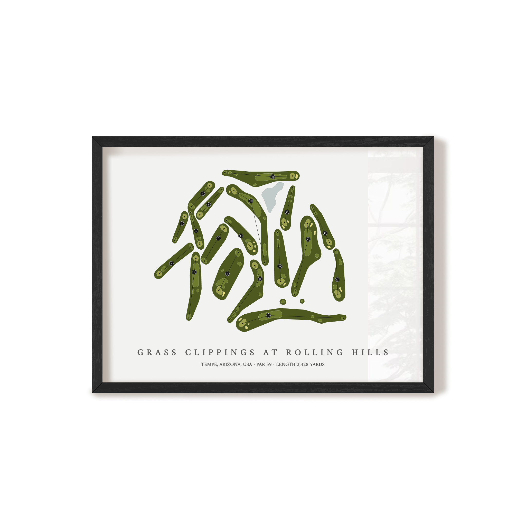 Grass Clippings at Rolling Hills | Golf Course Map | Black+Frame