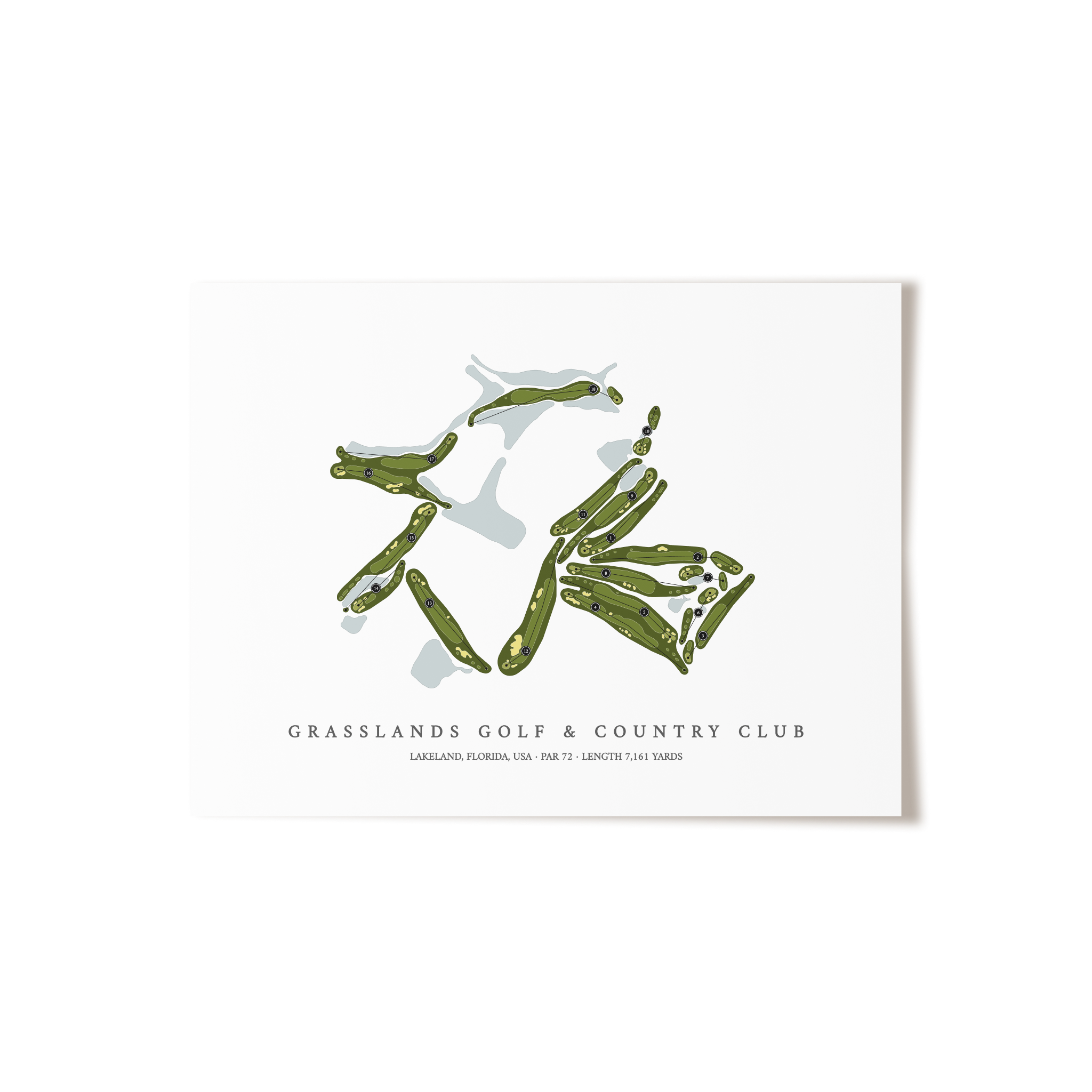 Grasslands Golf & Country Club | Golf Course Map | Unframed