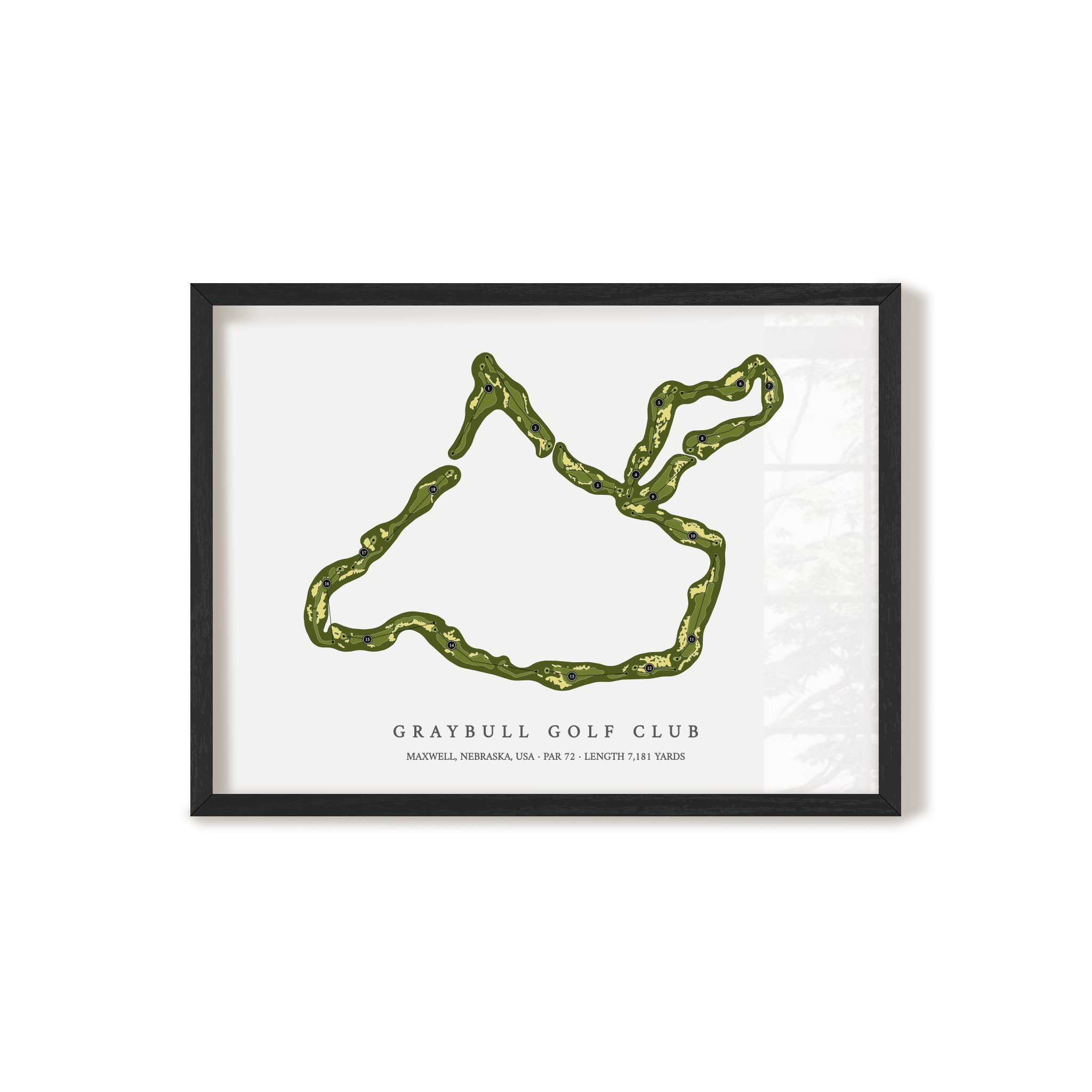 GrayBull Golf Club | Golf Course Map | Black Frame