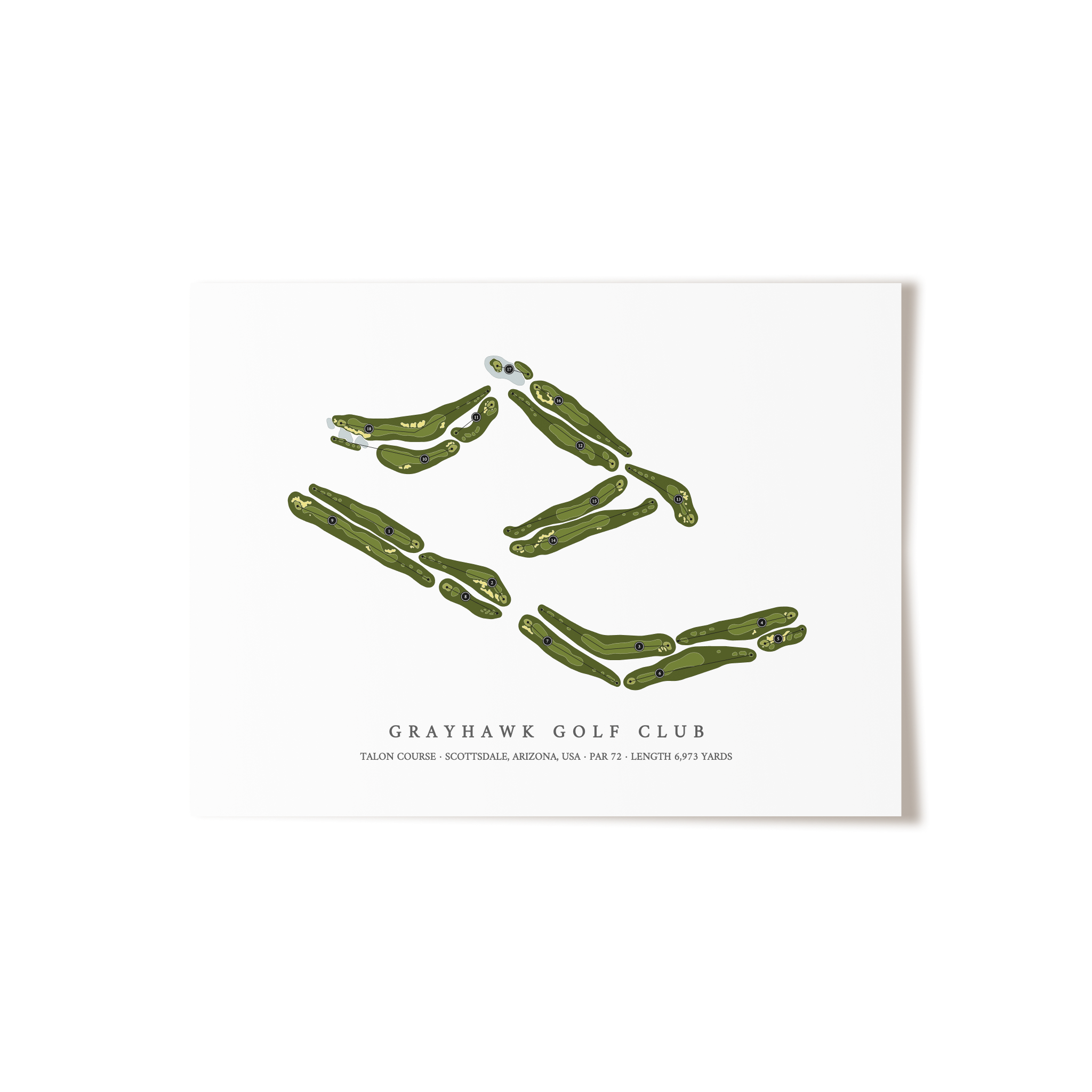 Grayhawk Golf Club - Talon Course | Golf Course Map | Unframed