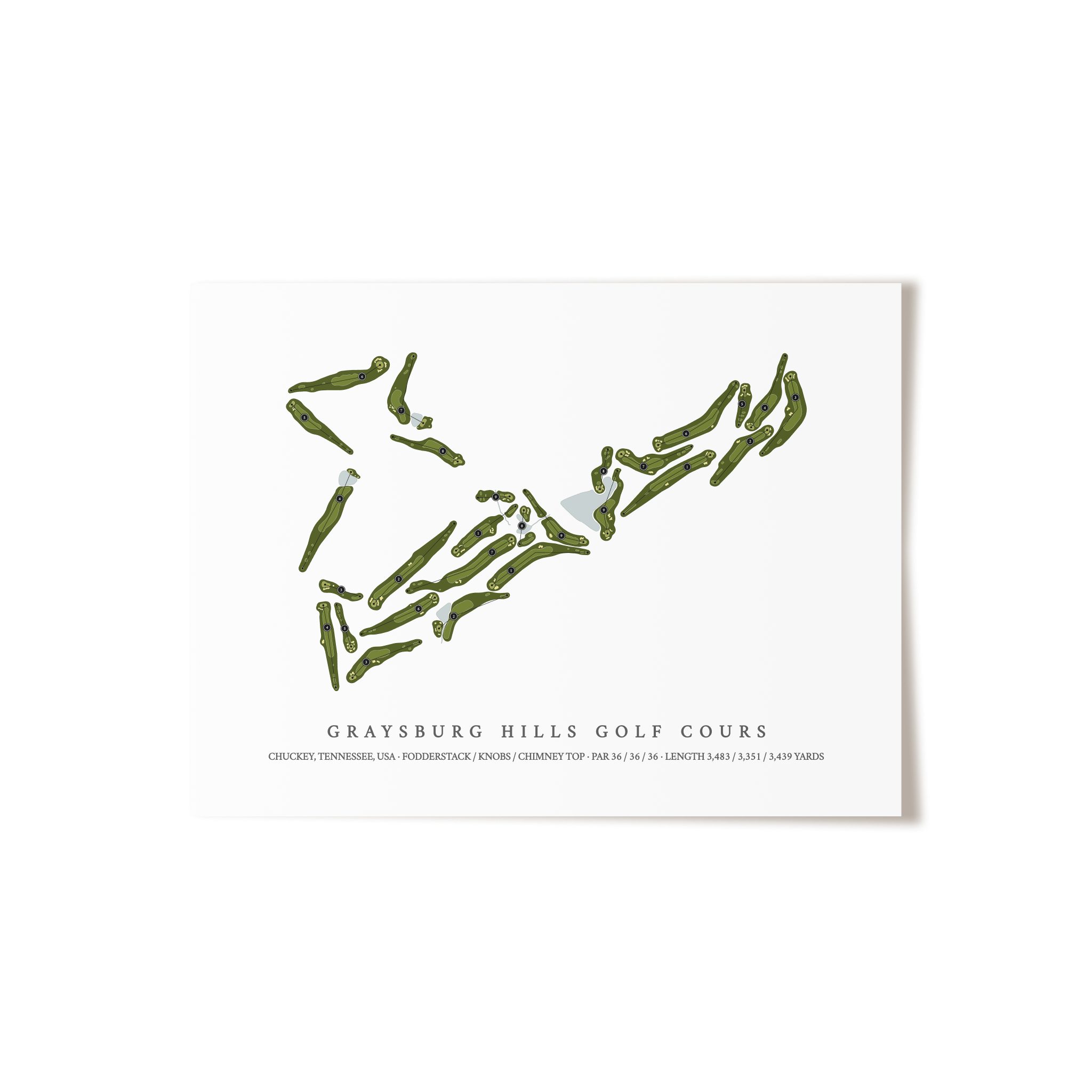 Graysburg Hills Golf Cours | Golf Course Map | Unframed