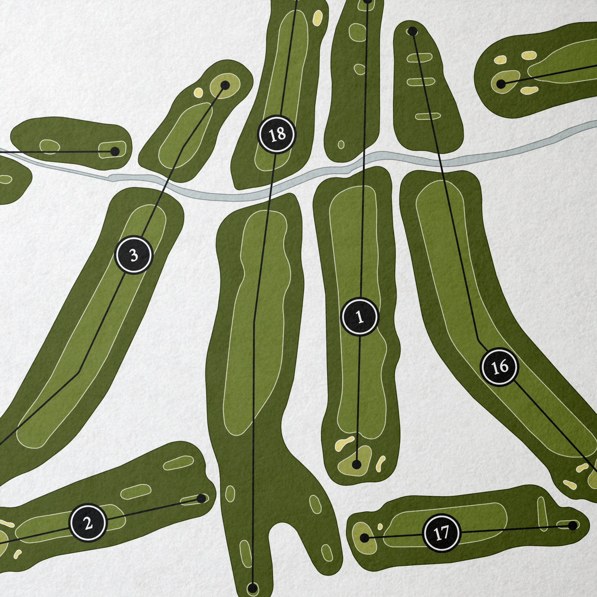 Grayson Valley Country Club | Golf Course Print | Close Up