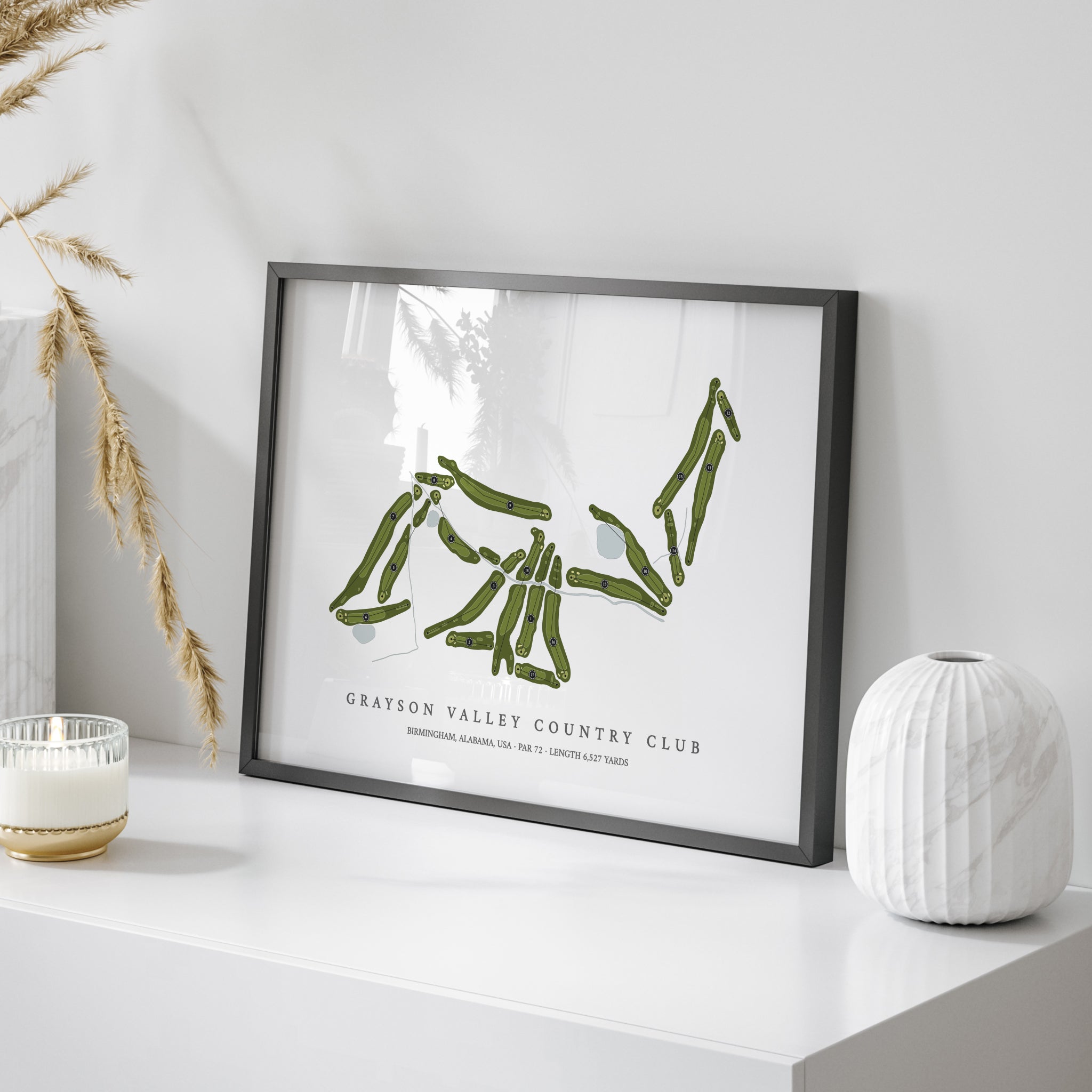 Grayson Valley Country Club | Golf Course Print | On Table