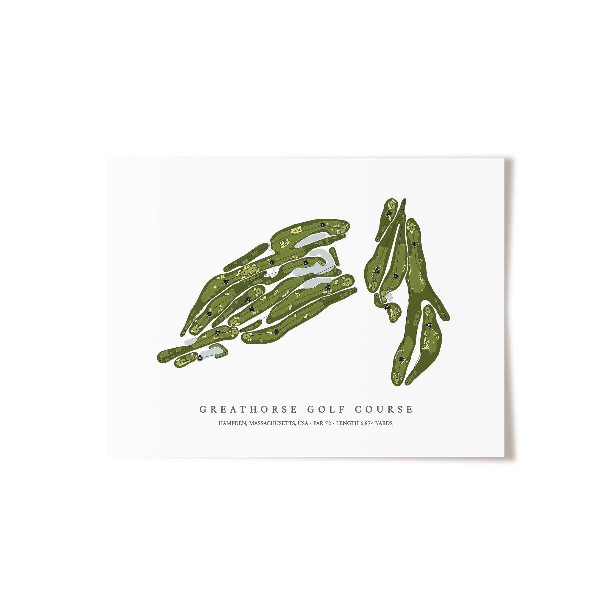 GreatHorse Golf Course | Golf Course Map | Unframed