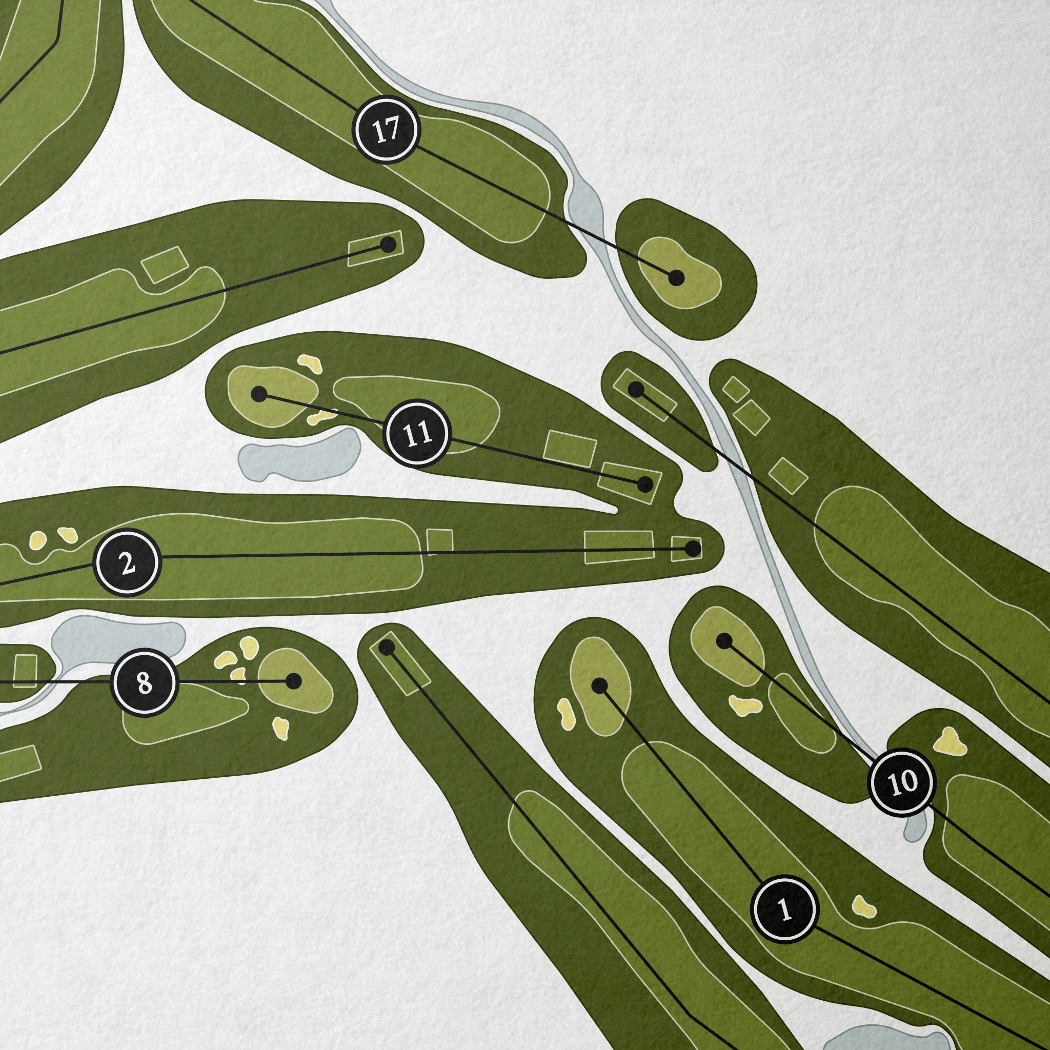 Great Oaks Country Club | Golf Course Print | Close Up