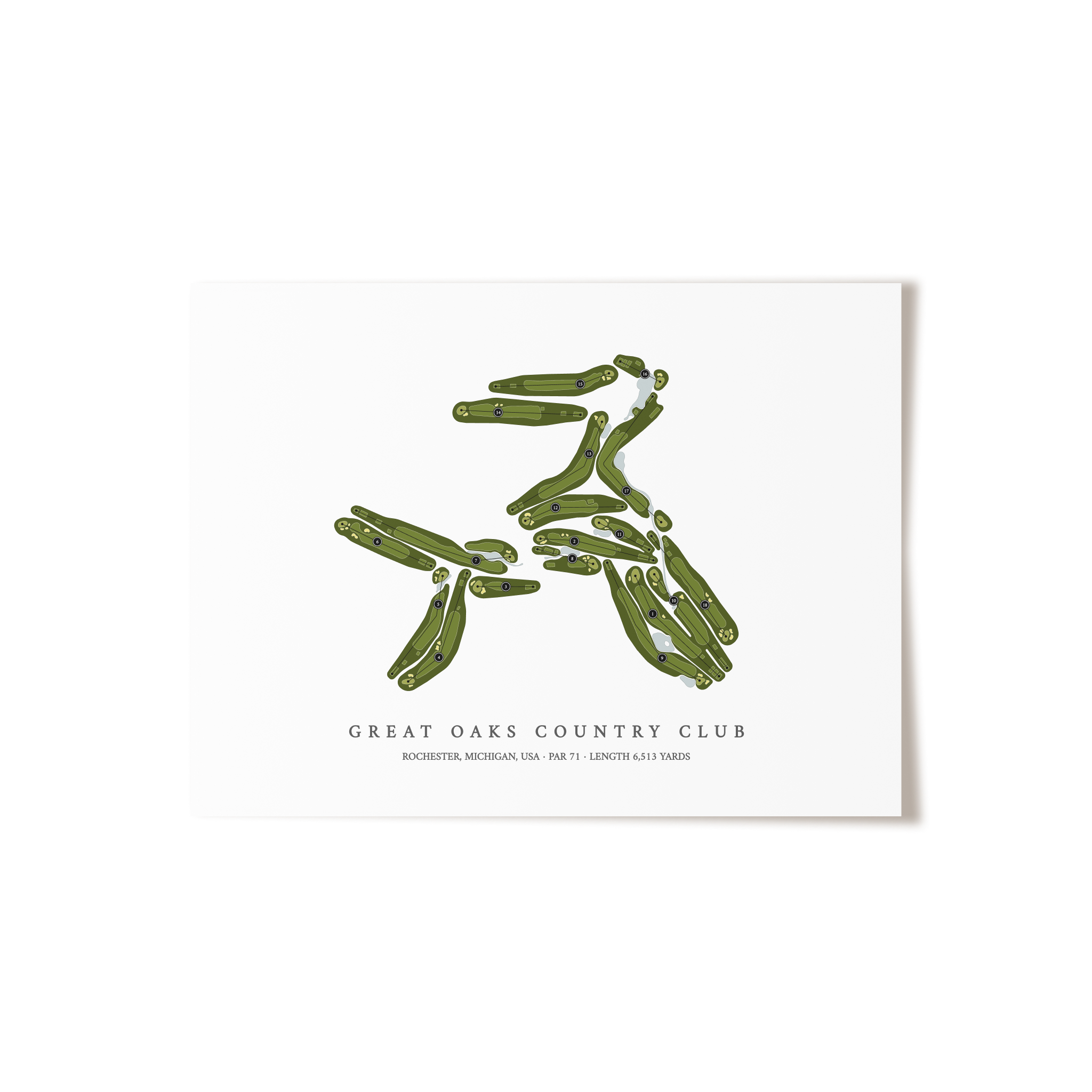 Great Oaks Country Club | Golf Course Print | Unframed