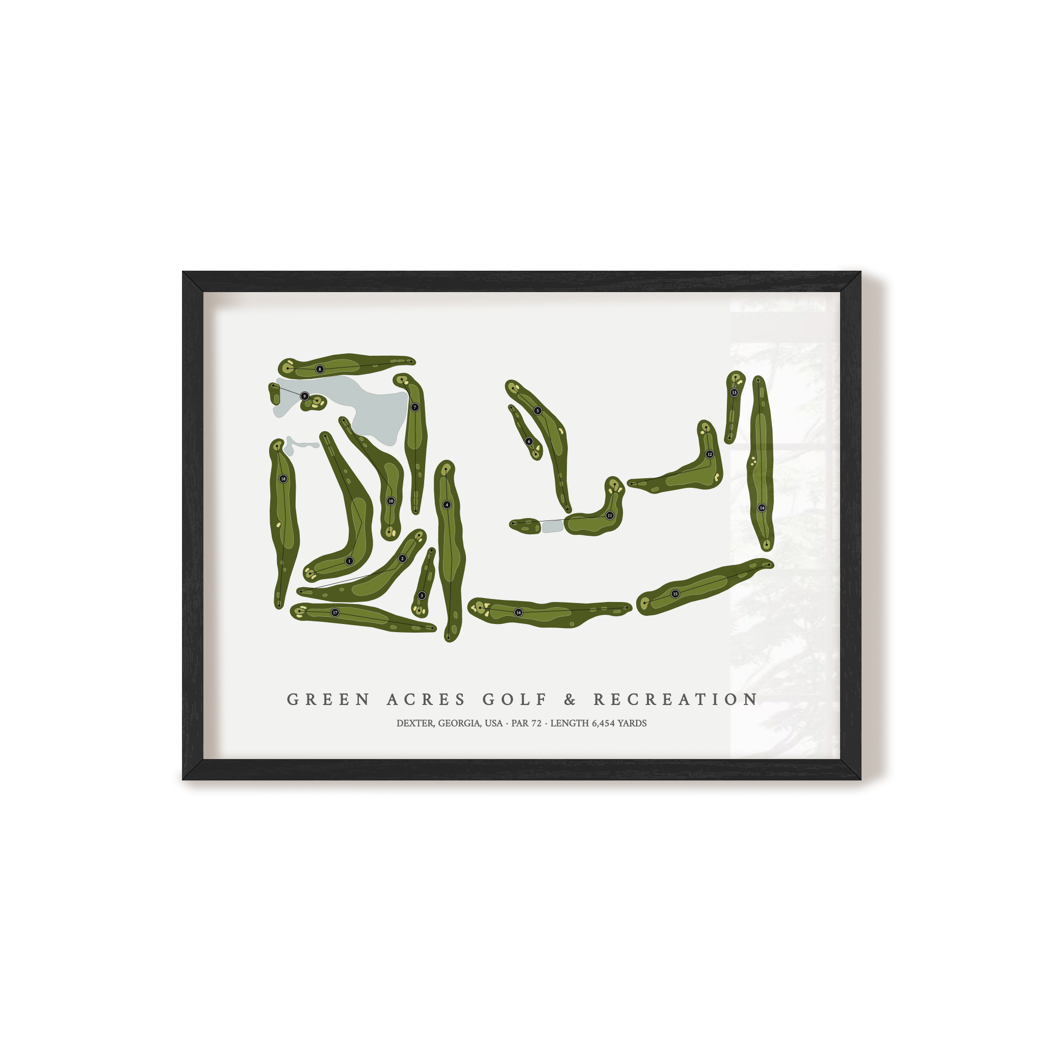 Green Acres Golf & Recreation | Golf Course Map | Black Frame