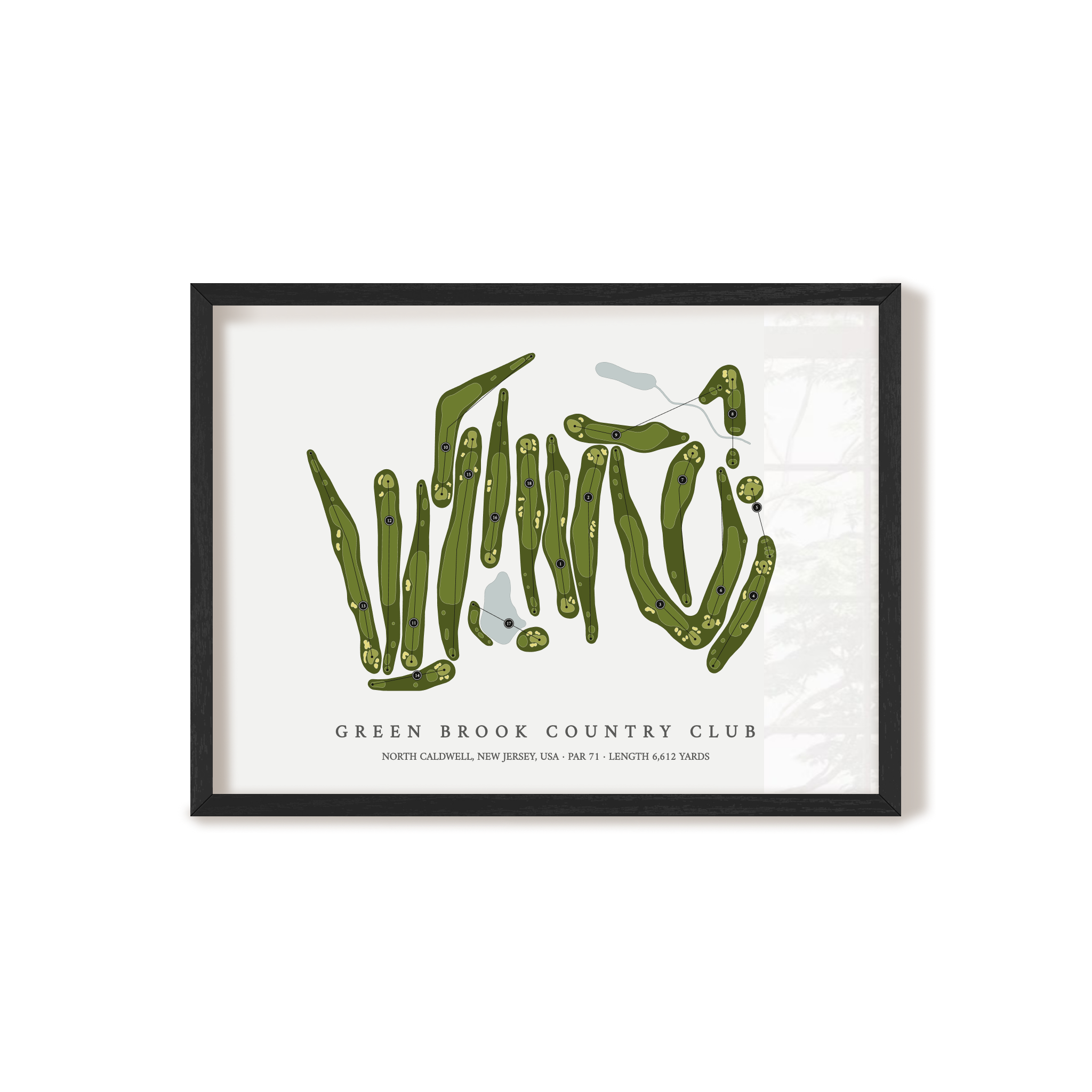 Green Brook Country Club | Golf Course Map | Black Frame