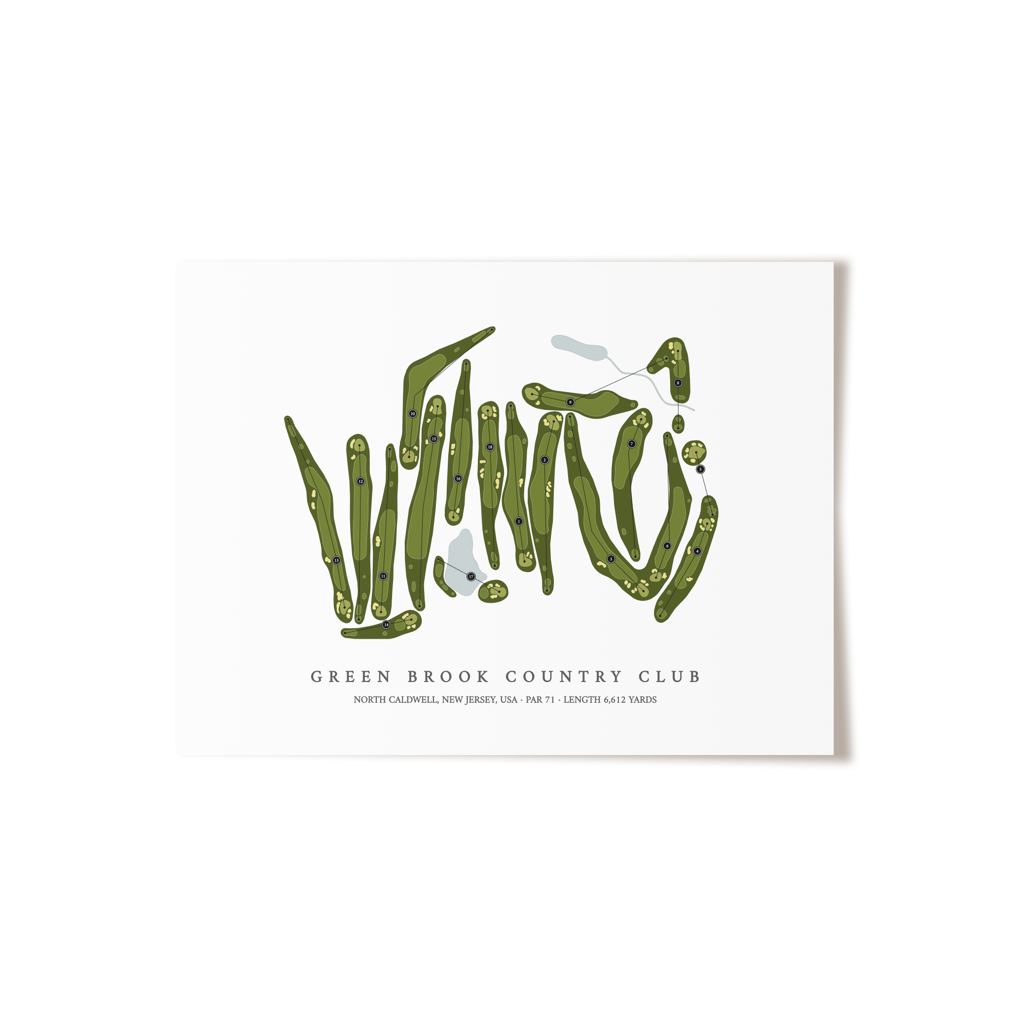 Green Brook Country Club | Golf Course Map | Unframed