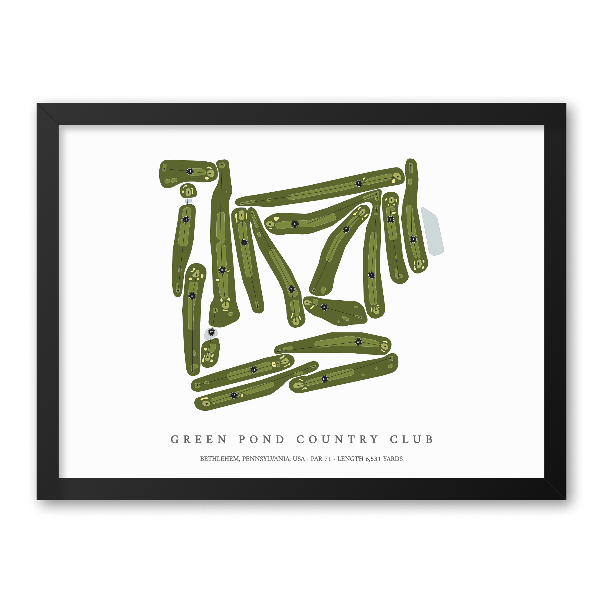 Green Pond Country Club | Golf Course Print | Black Frame