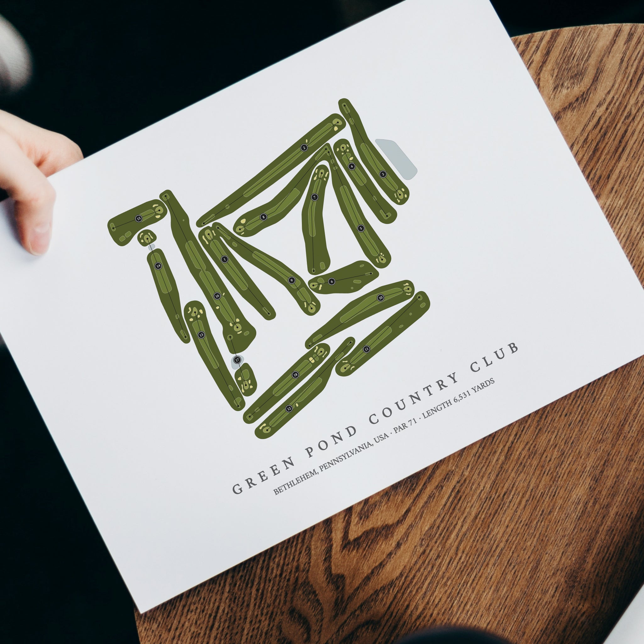 Green Pond Country Club | Golf Course Print | With Laptop