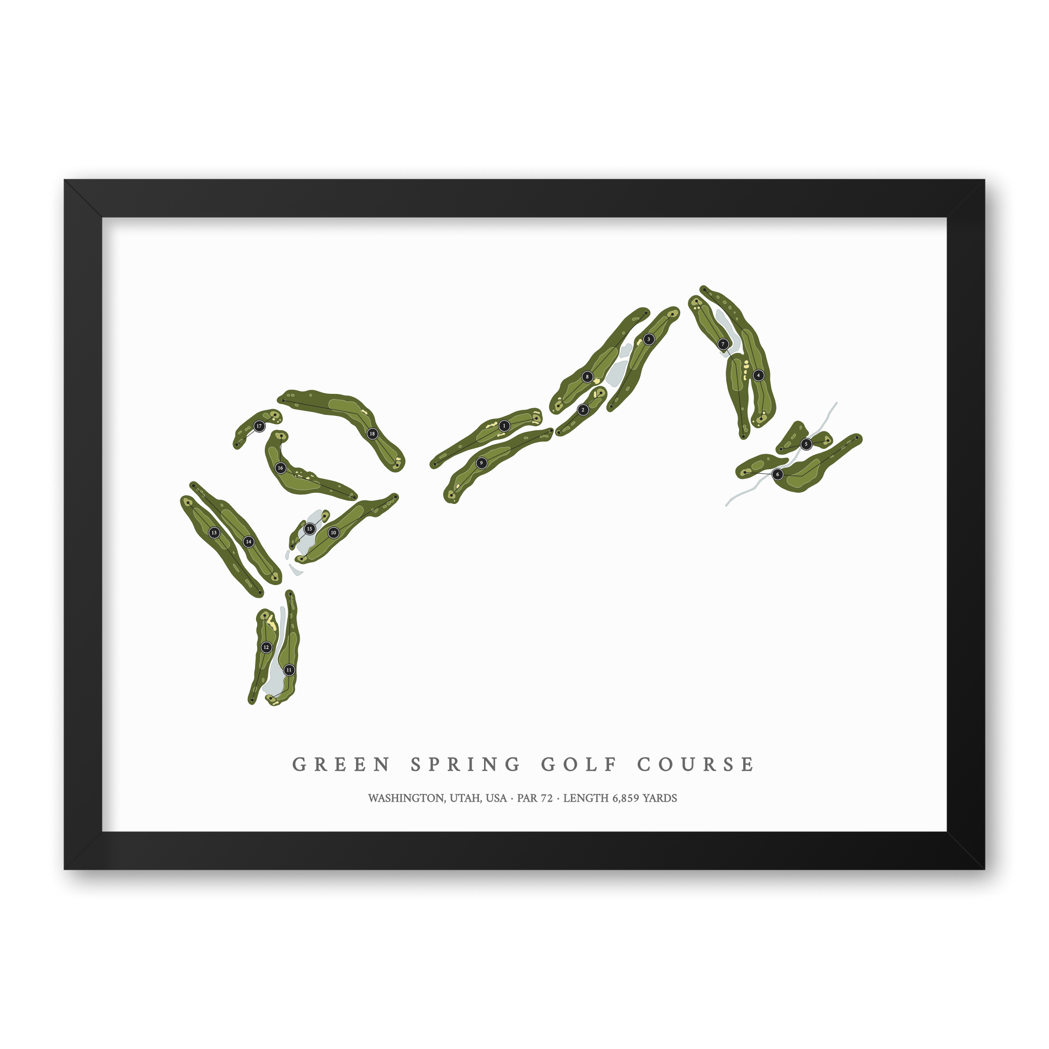 Green Spring Golf Course | Golf Course Print | Black Frame