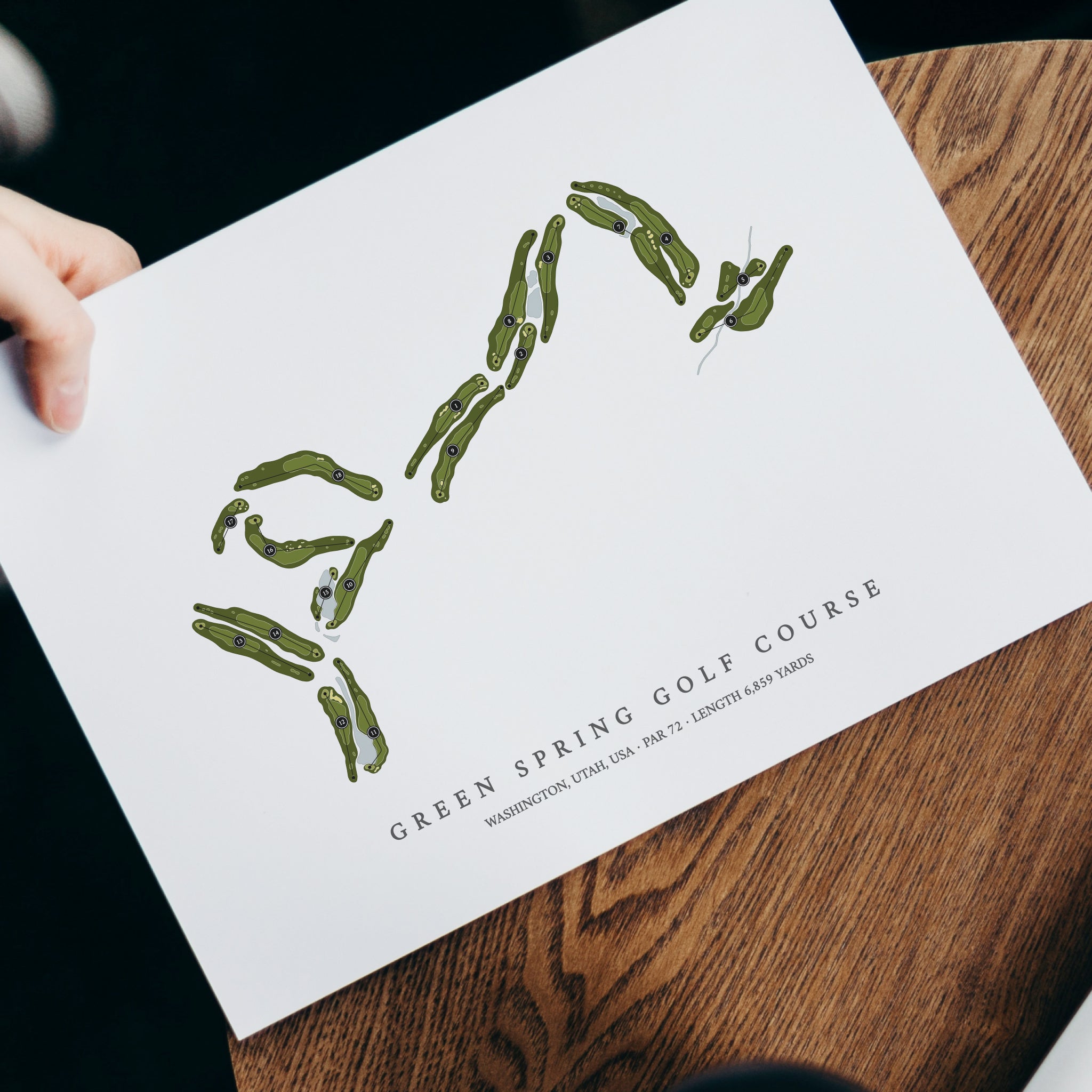 Green Spring Golf Course | Golf Course Print | With Laptop