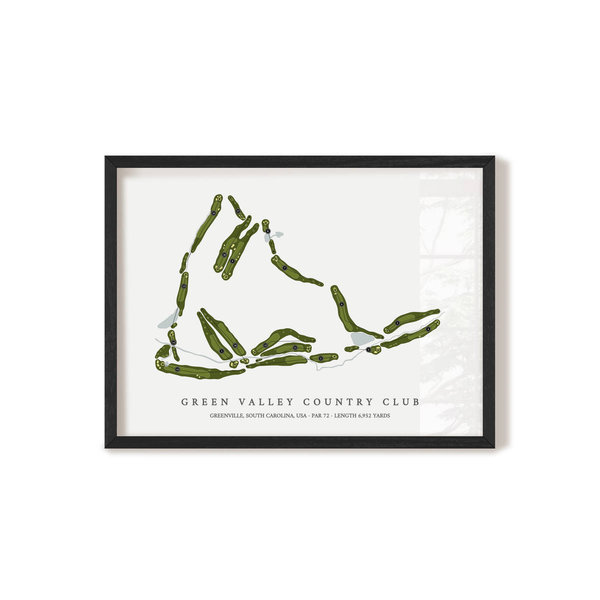 Green Valley Country Club | Golf Course Map | Black Frame