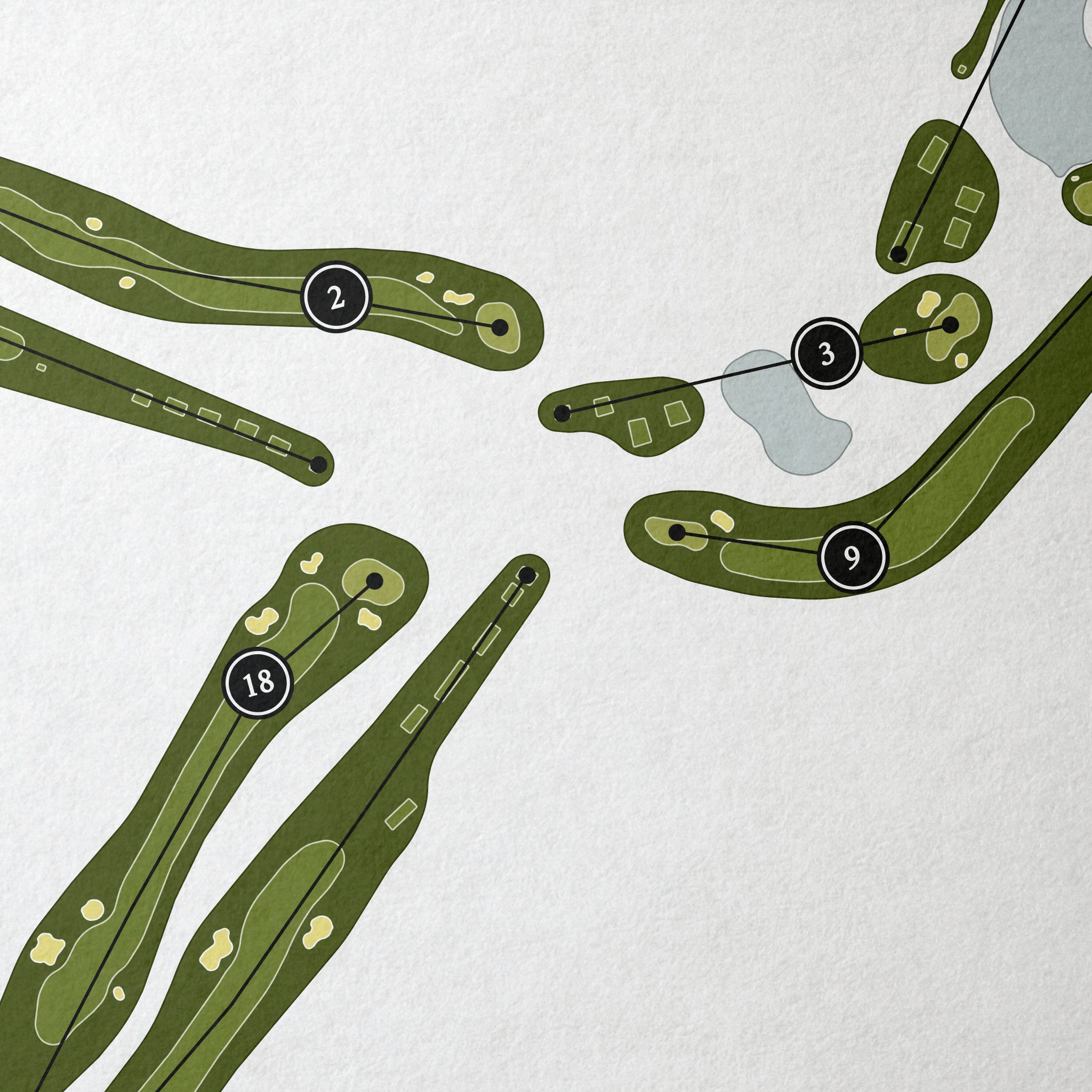 Greensboro Country Club - Farm Course | Golf Course Print | Close Up