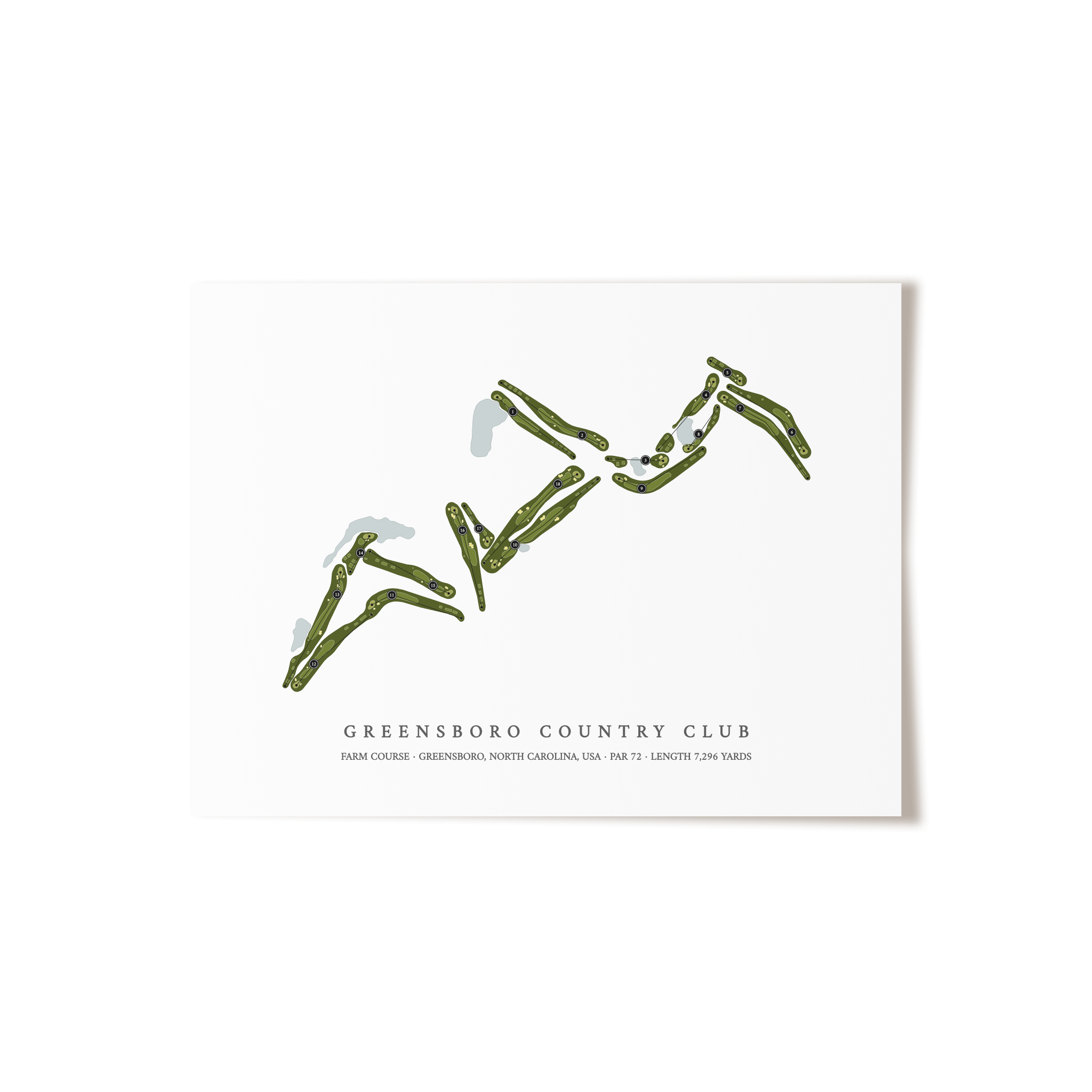 Greensboro Country Club - Farm Course | Golf Course Print | Unframed