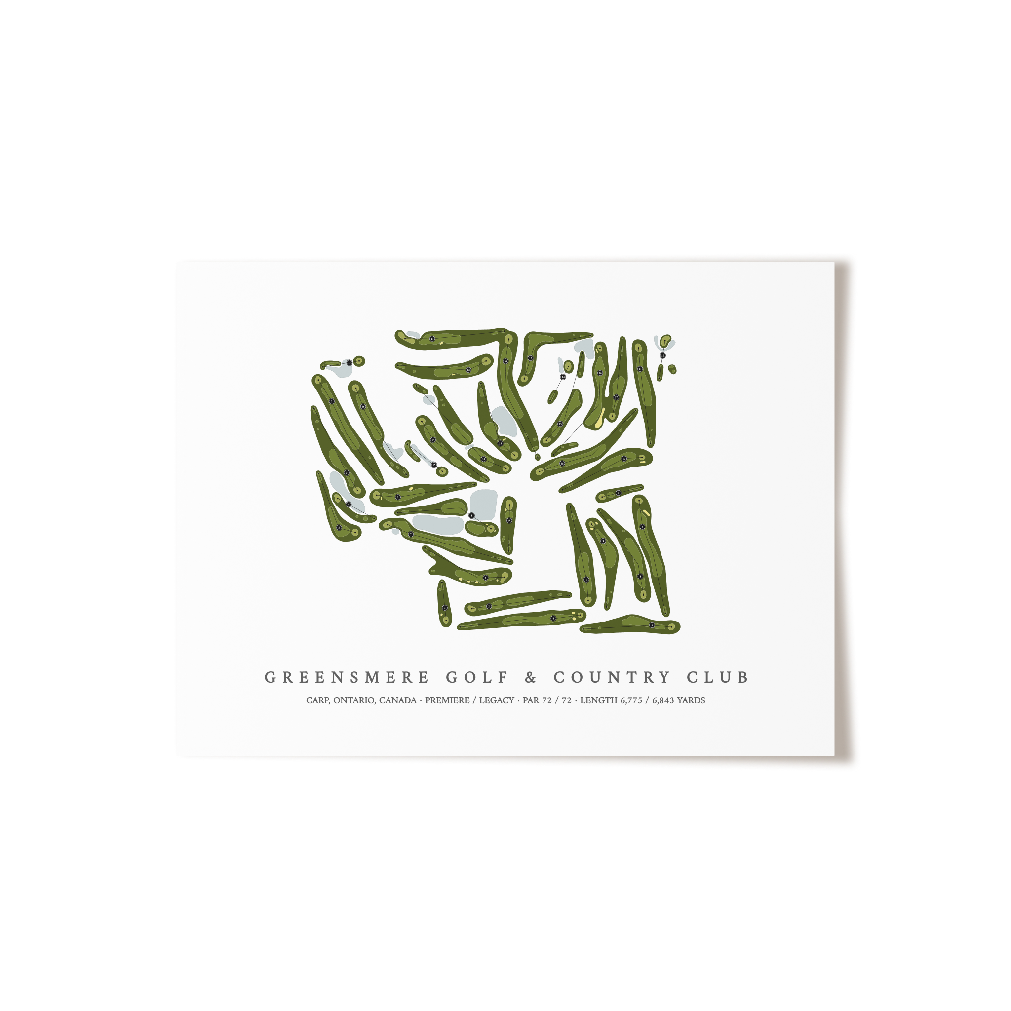 Greensmere Golf & Country Club | Golf Course Map | Unframed