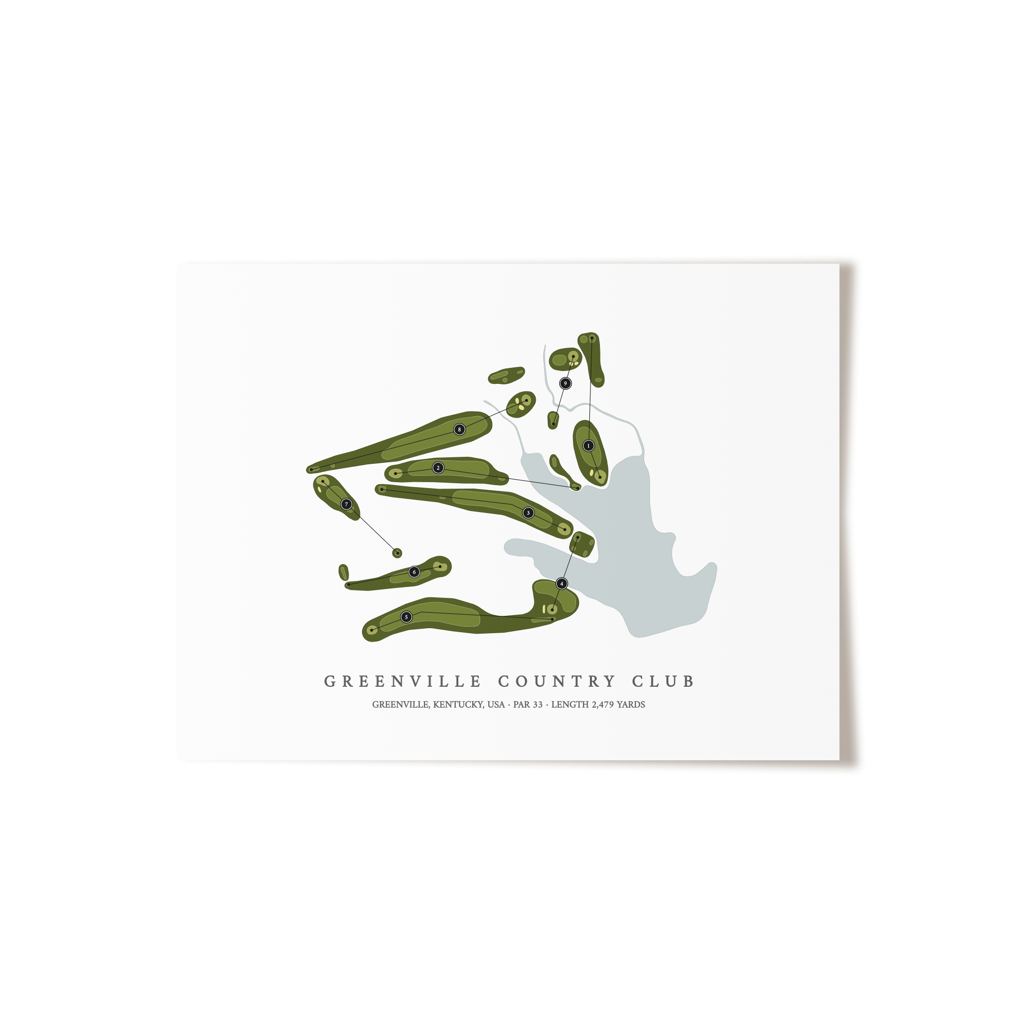 Greenville Country Club | Golf Course Map | Unframed