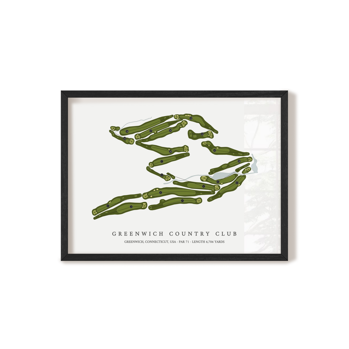 Greenwich Country Club | Golf Course Print | Black Frame