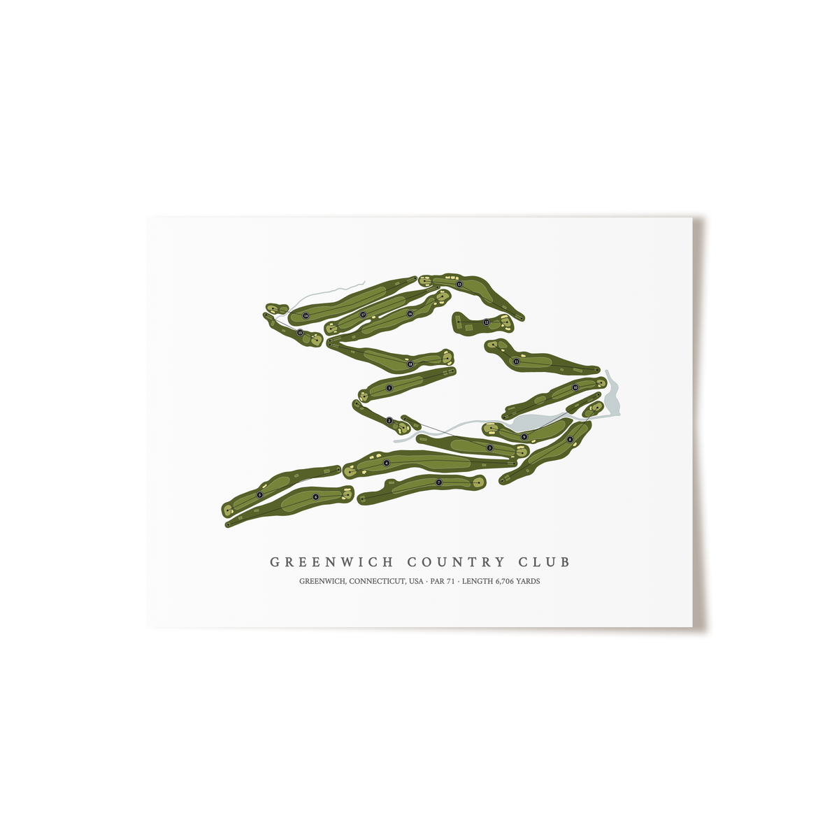 Greenwich Country Club | Golf Course Print | Unframed